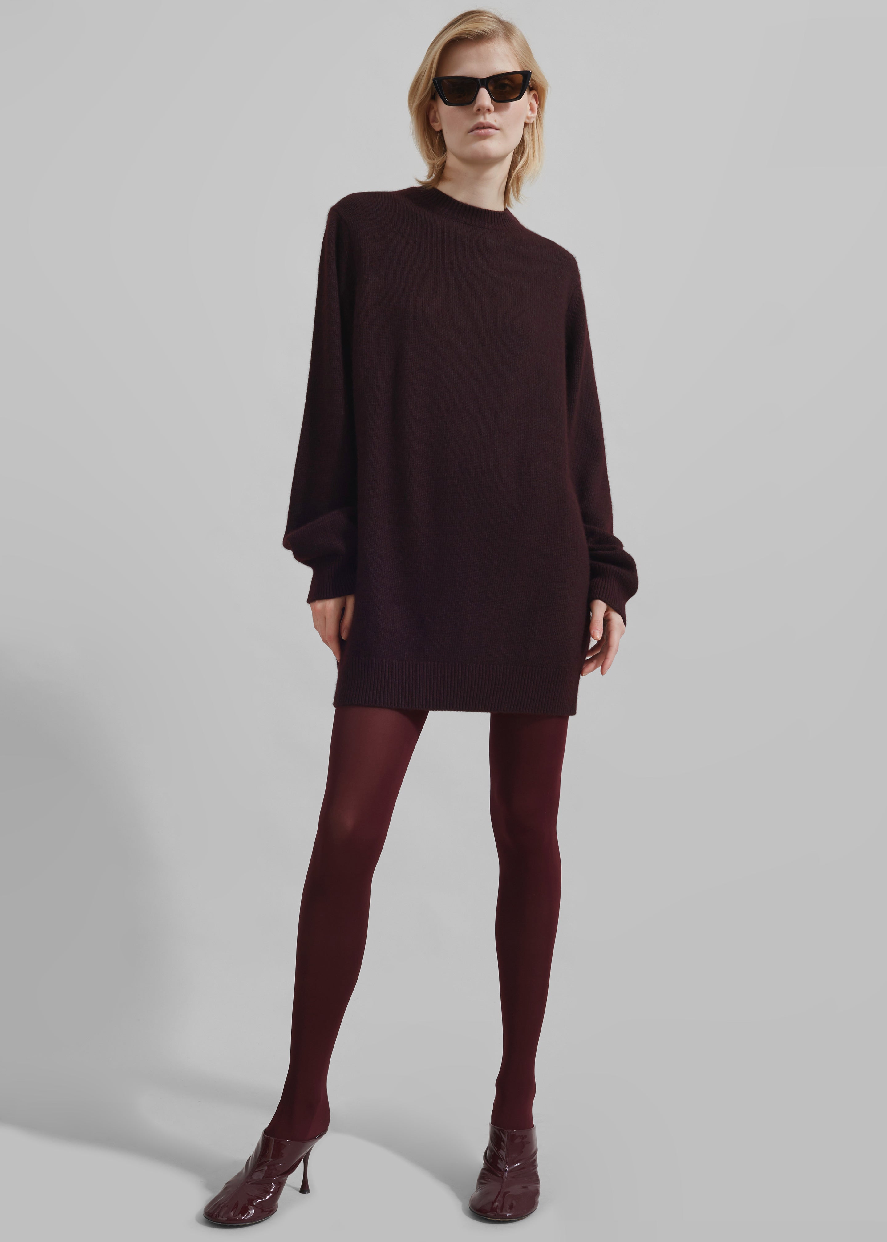 Maxime Knit Sweater Dress - Dark Plum - 6