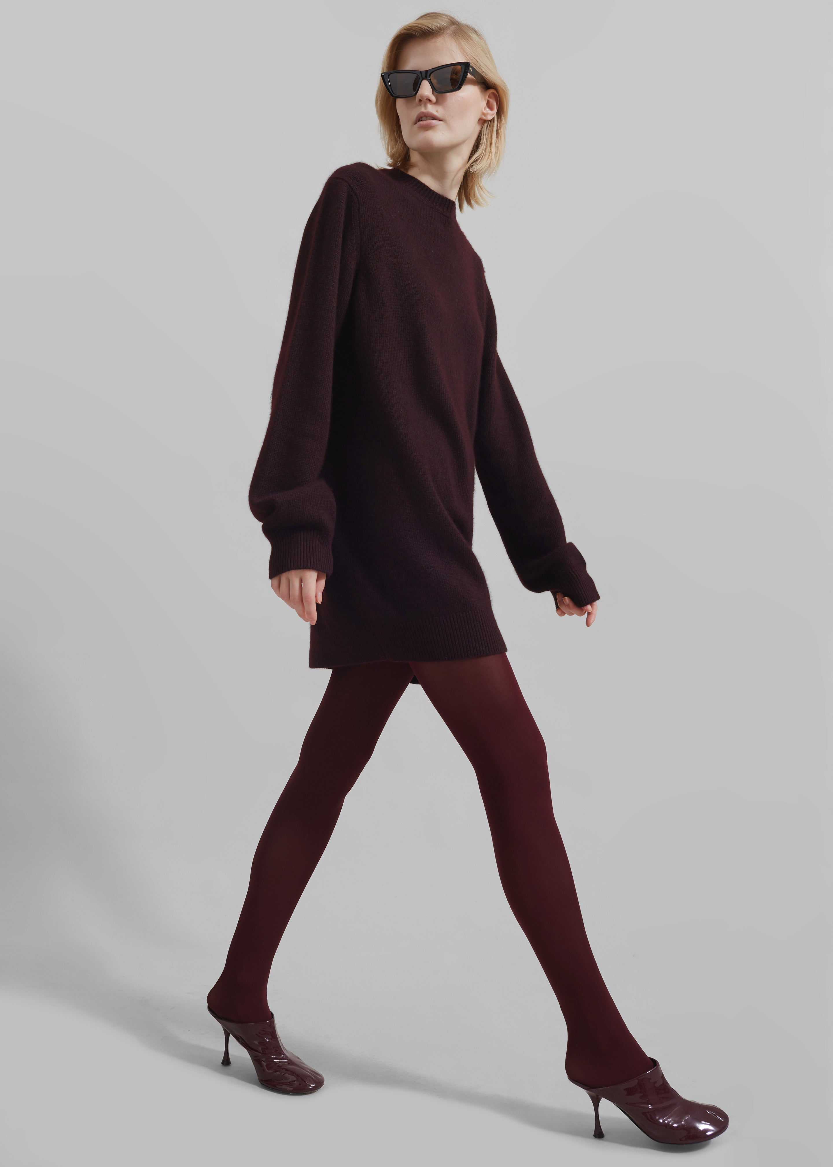 Maxime Knit Sweater Dress - Dark Plum - 7