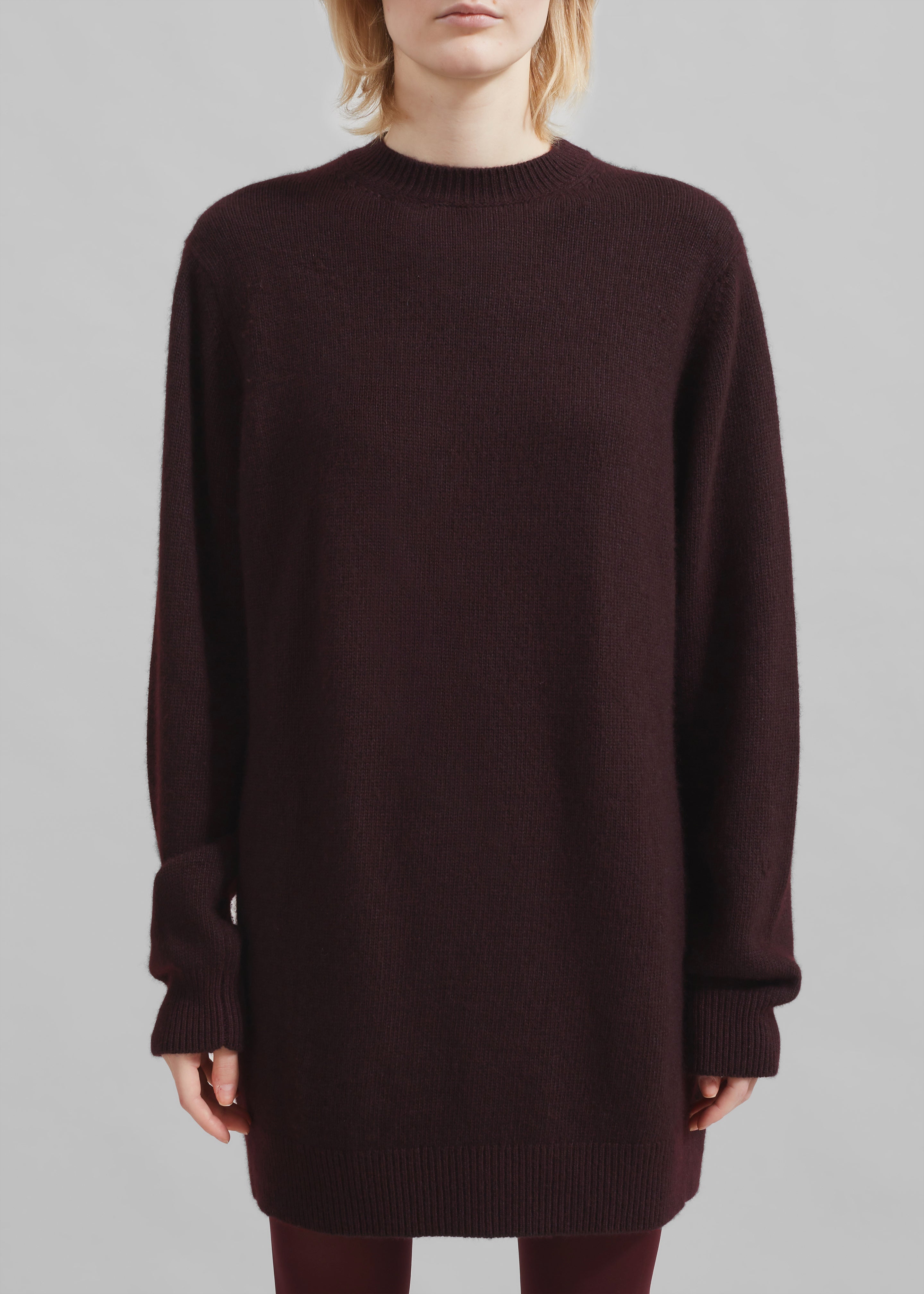 Maxime Knit Sweater Dress - Dark Plum - 5