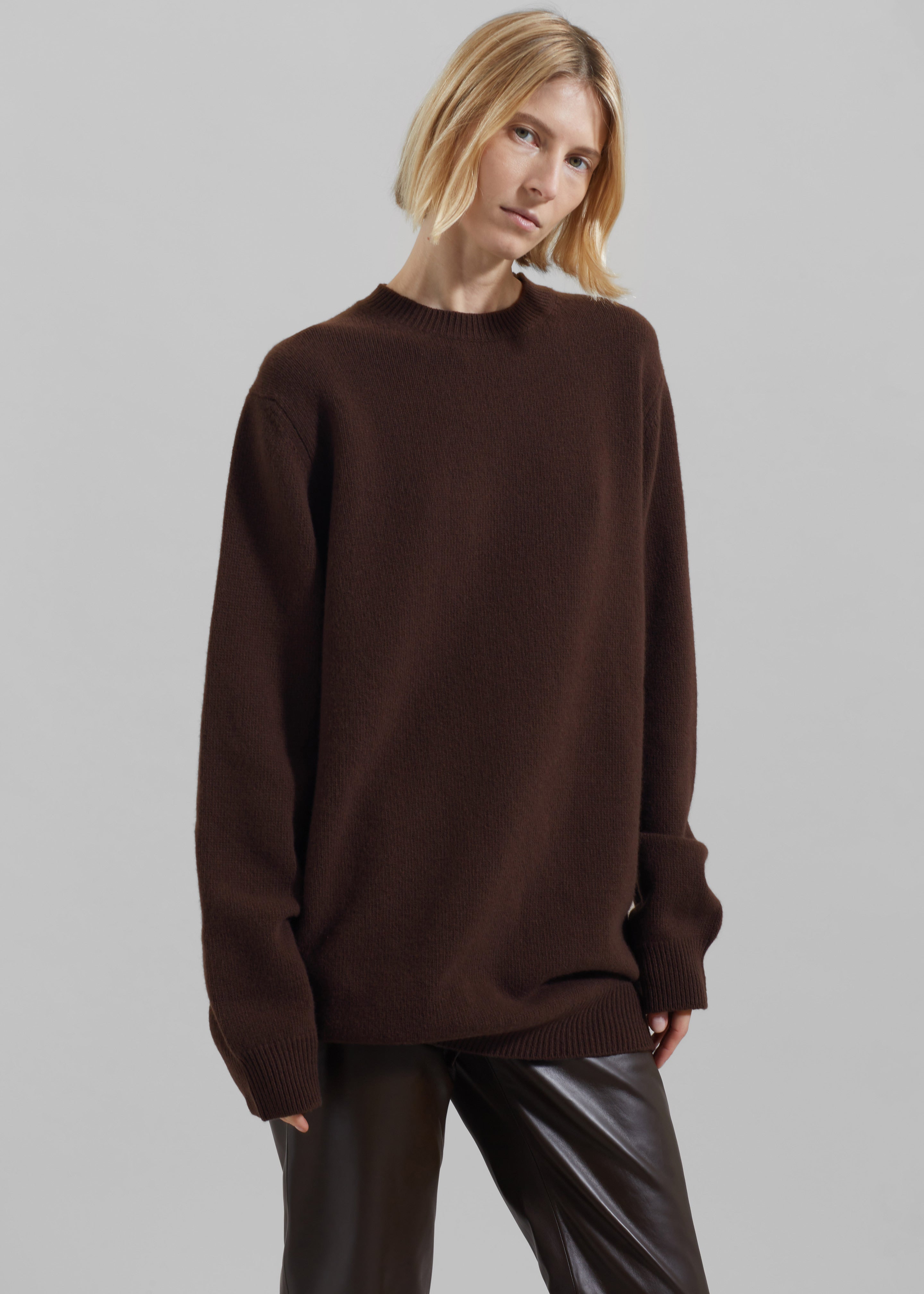 Maxime Knit Sweater Dress - Brown - 10