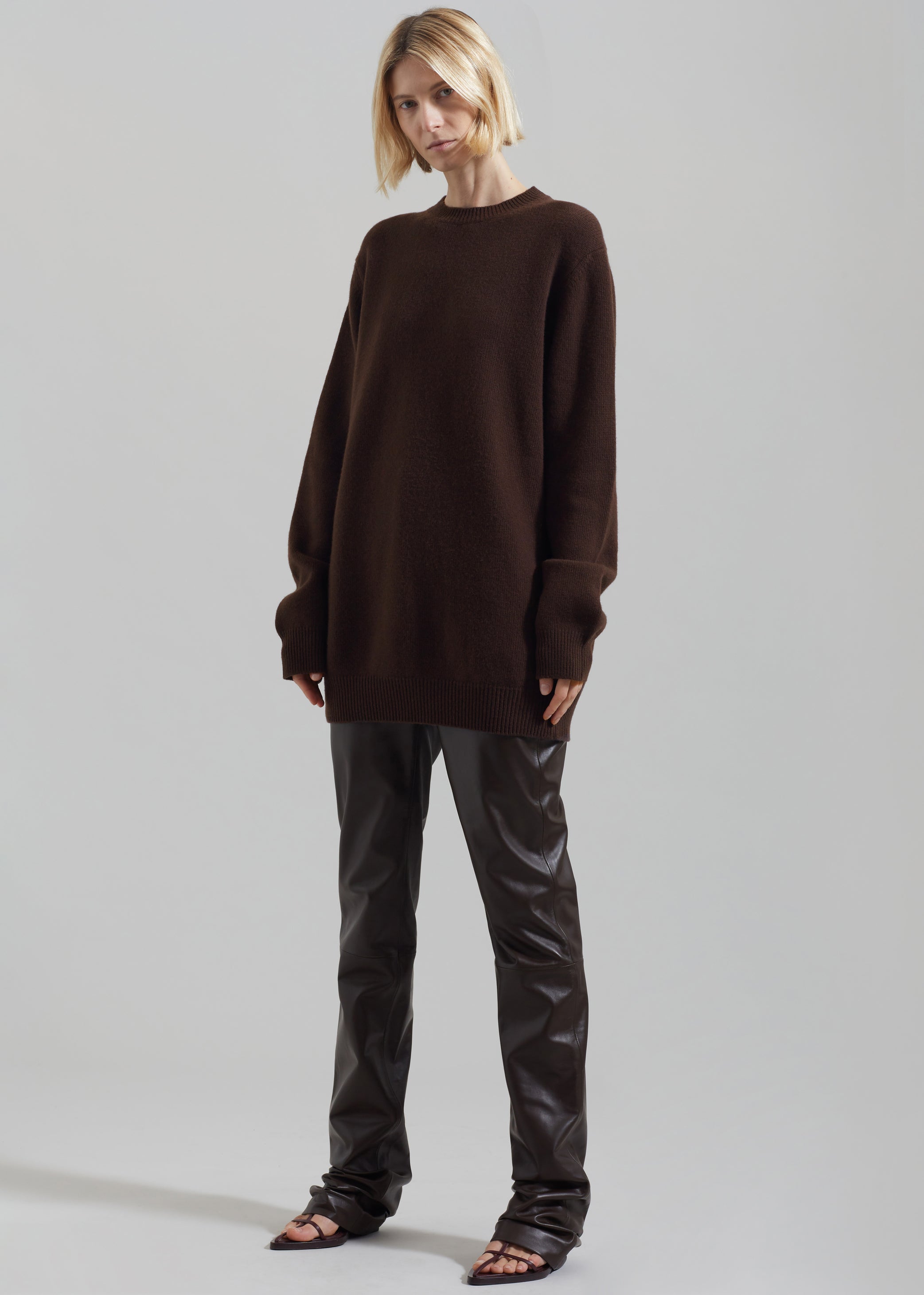 Shop the look image for Maxime Knit Sweater Dress - Brown