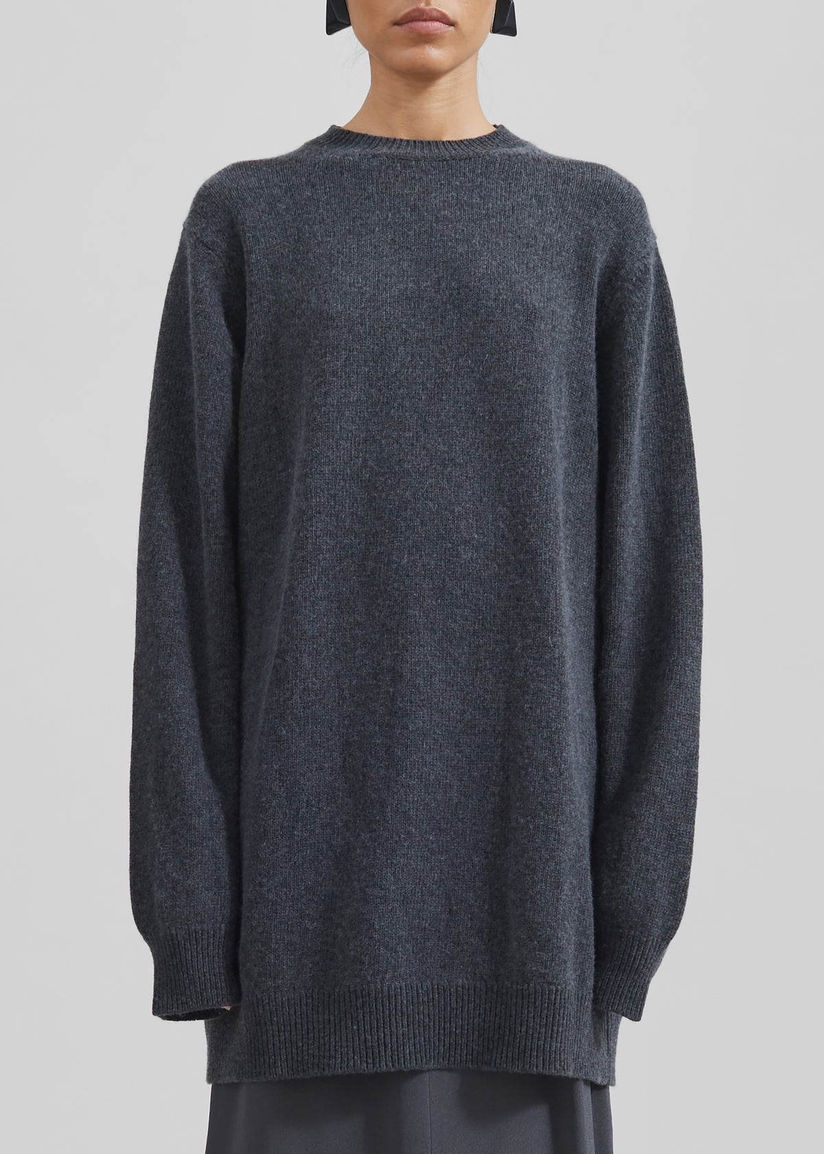 Maxime Knit Sweater Dress - Dark Grey Melange The Frankie Shop Maxime Knit Sweater Dress - Dark Grey Melange The Frankie Shop