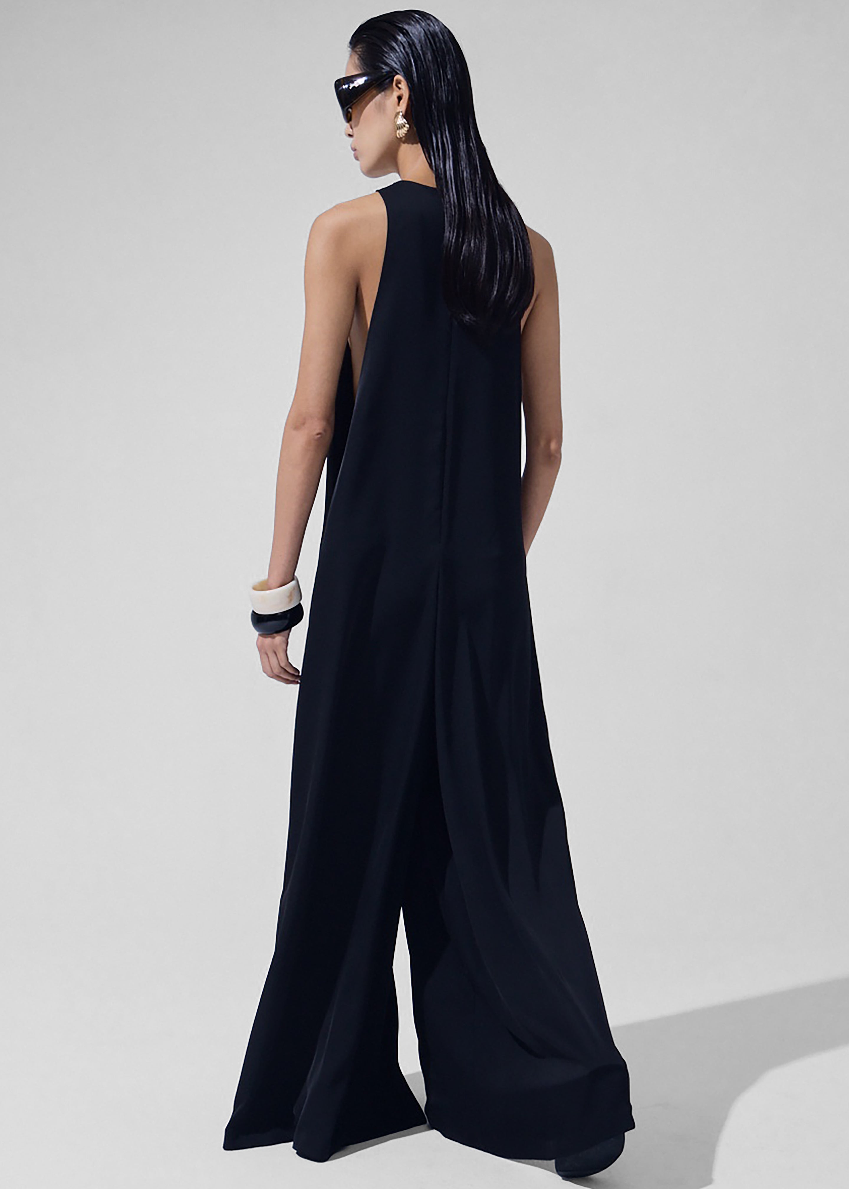 Mayan Wide Leg Jumpsuit - Black - 5