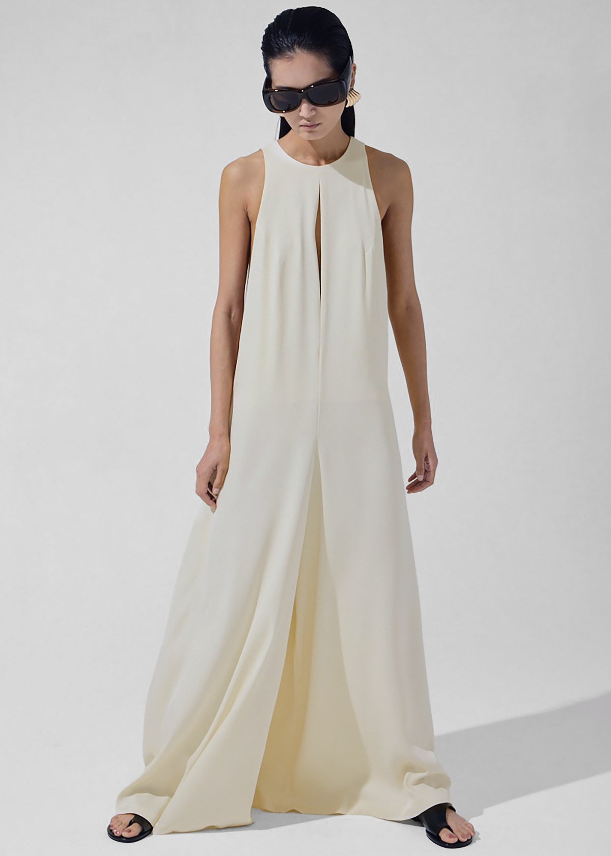 Mayan Wide Leg Jumpsuit - Ivory - 6