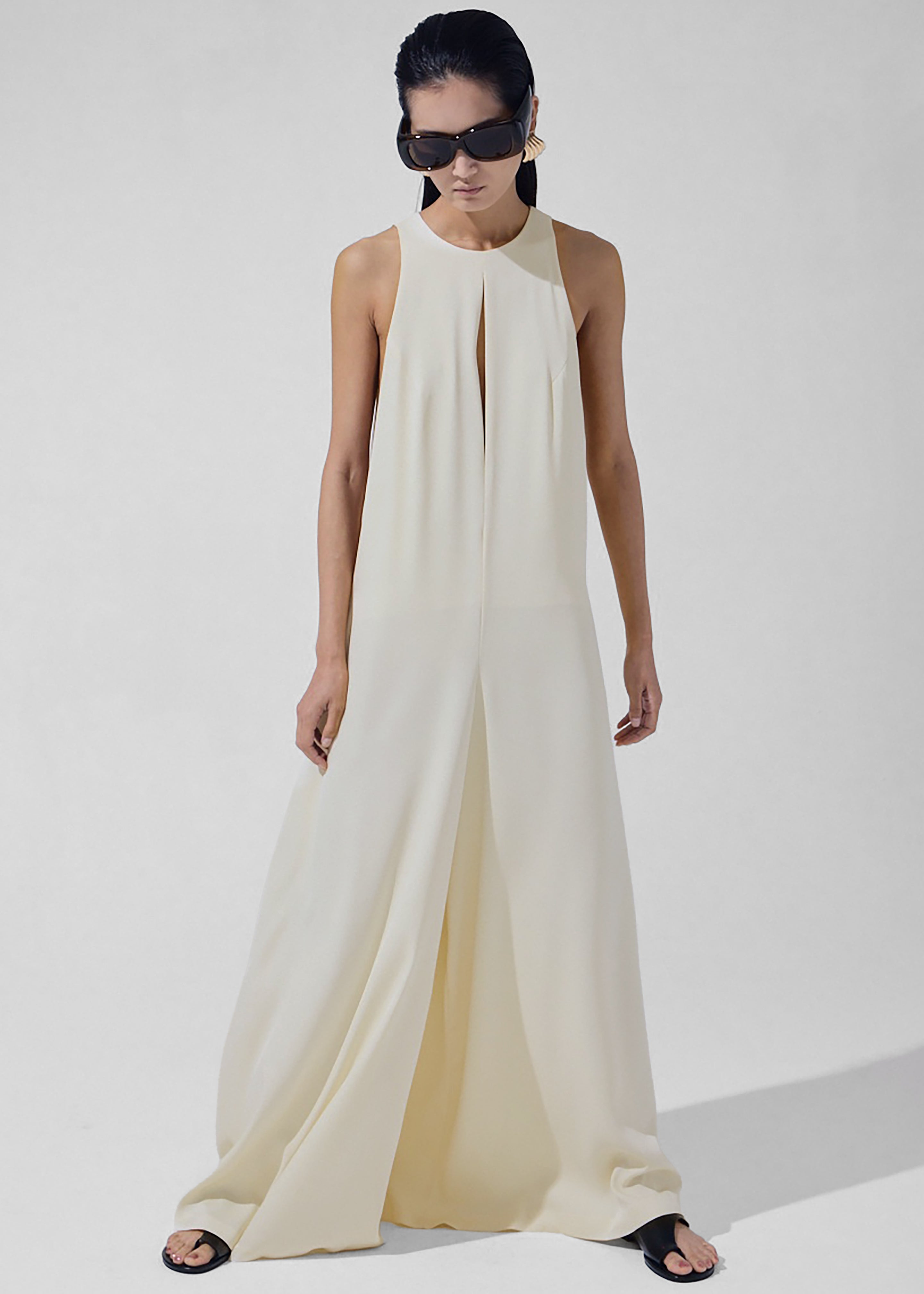 Mayan Wide Leg Jumpsuit - Ivory - 6