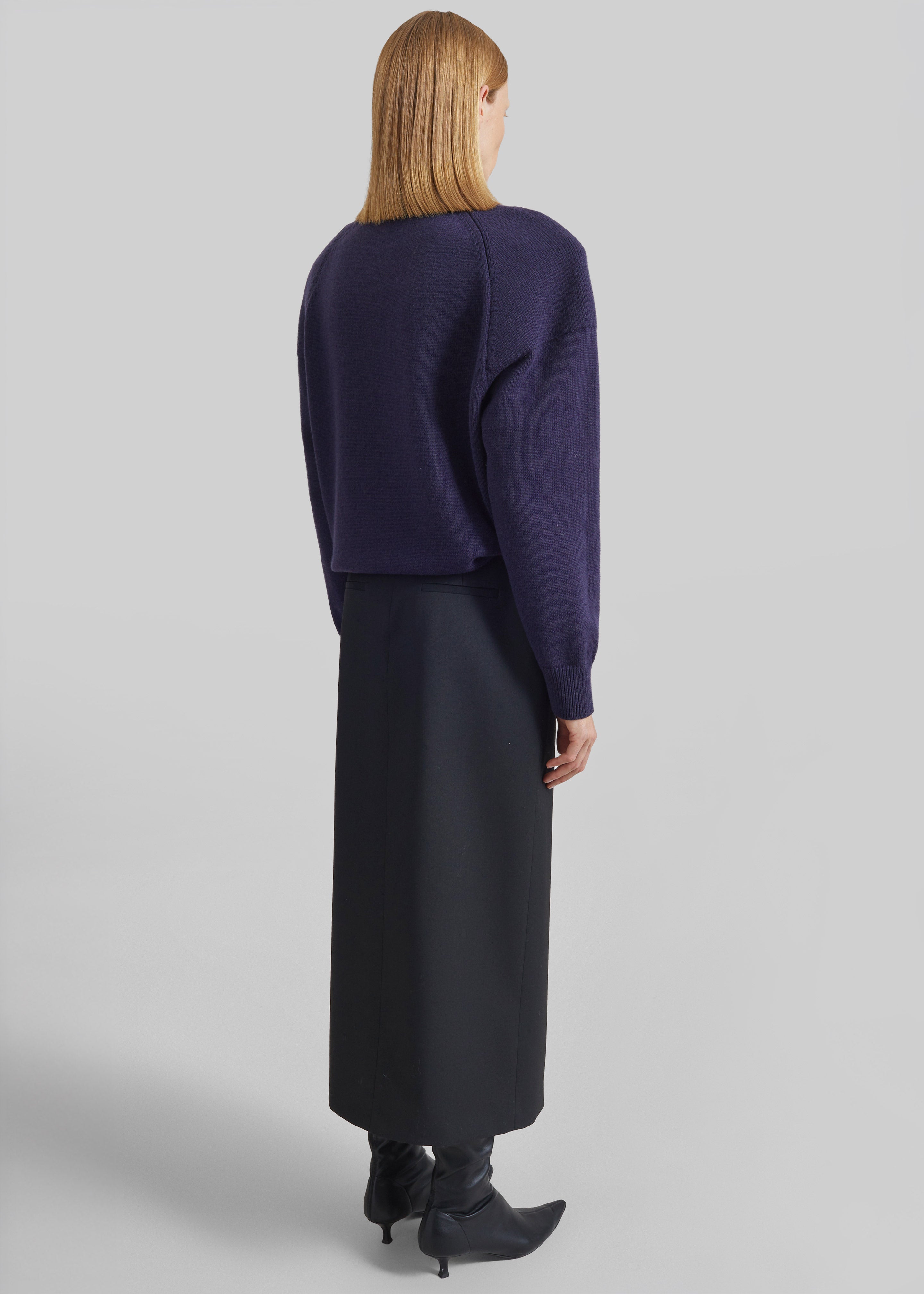 Maybelle Front Slit Pencil Skirt - Black