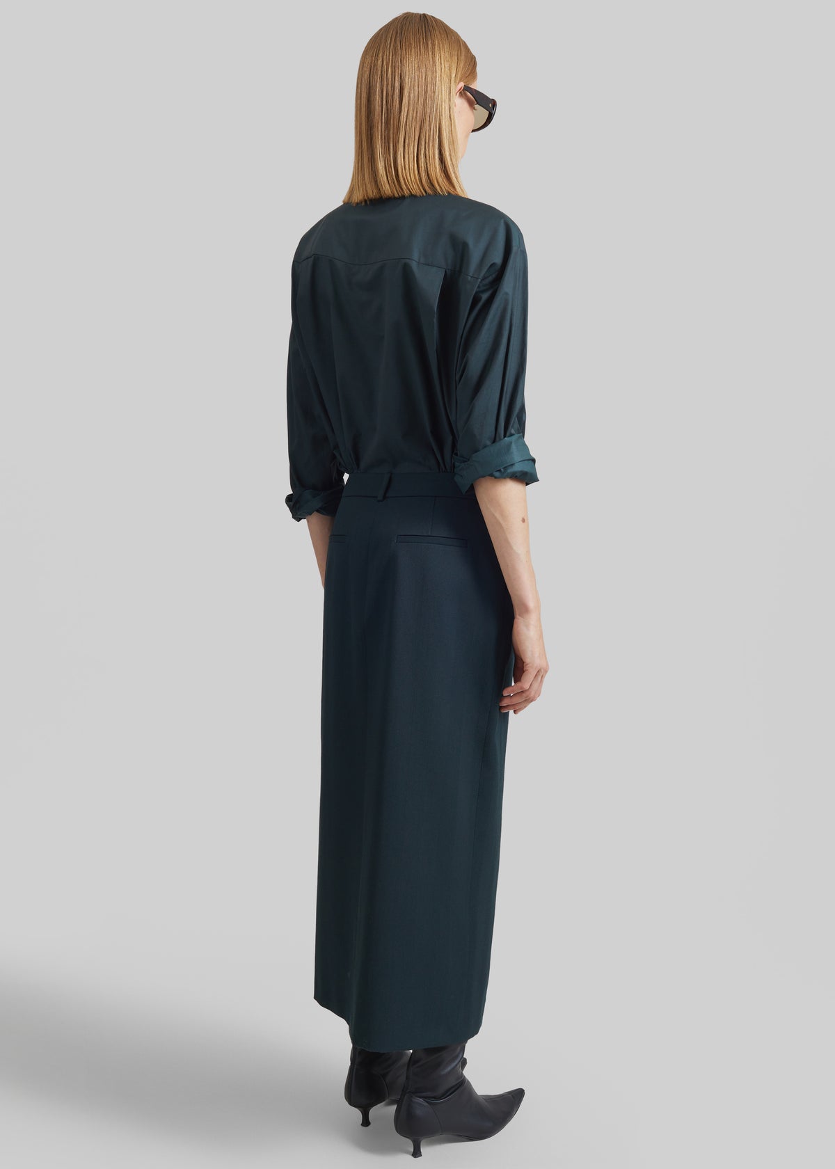 Maybelle Front Slit Pencil Skirt - Bottle Green