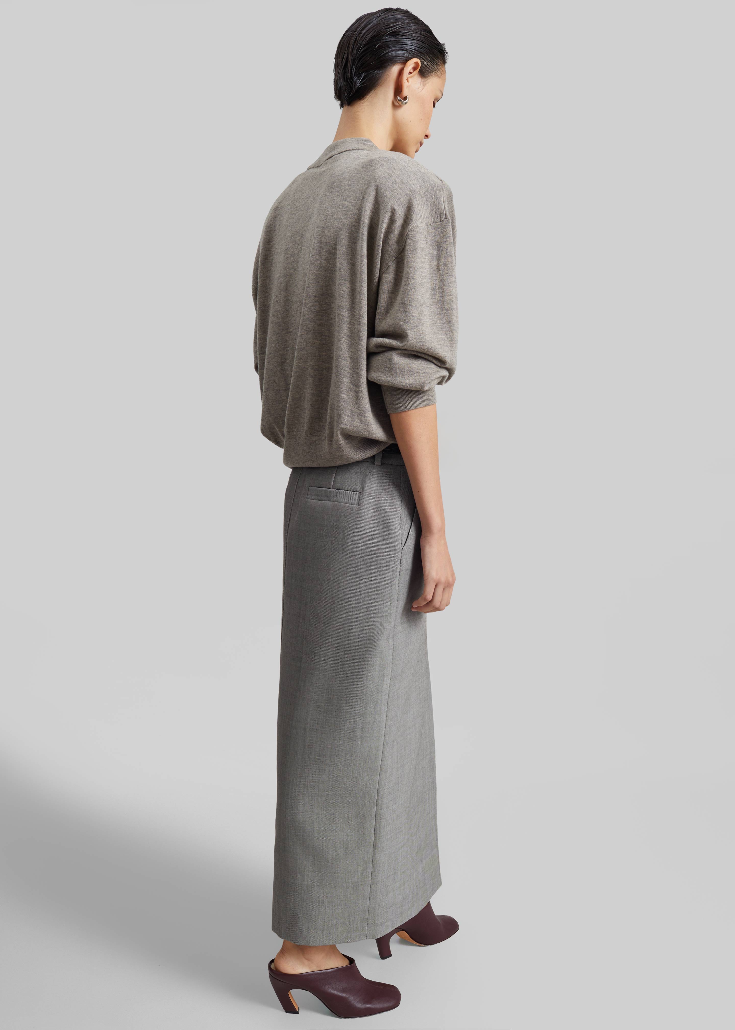 Rue Padded High Neck Sweater - Taupe Melange - 8