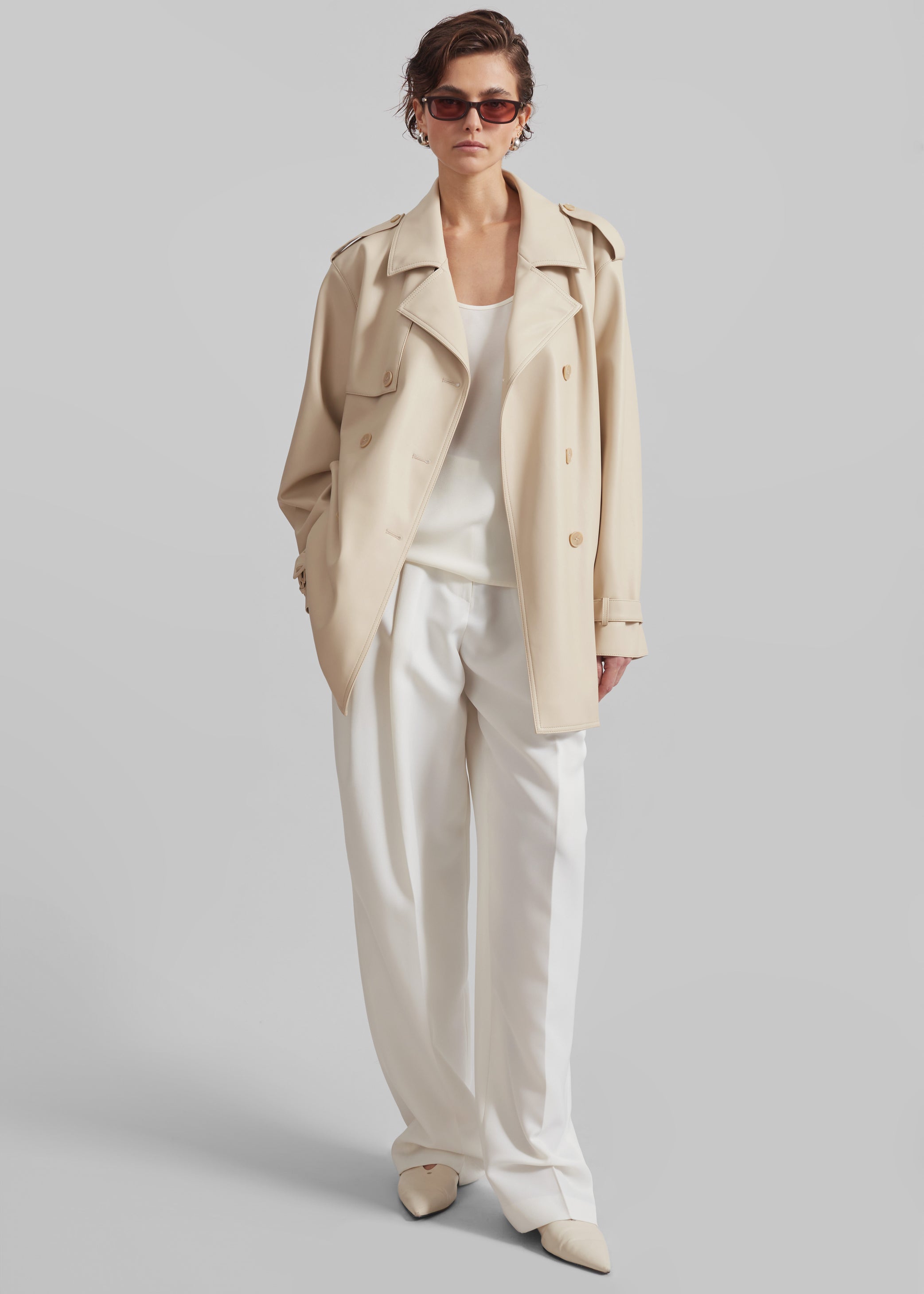 Shop the look image for Medora Faux Leather Trench - Beige