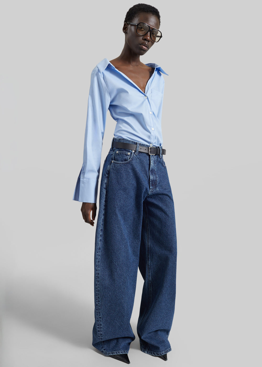 Mela Fitted Shirt - Light Blue - 1