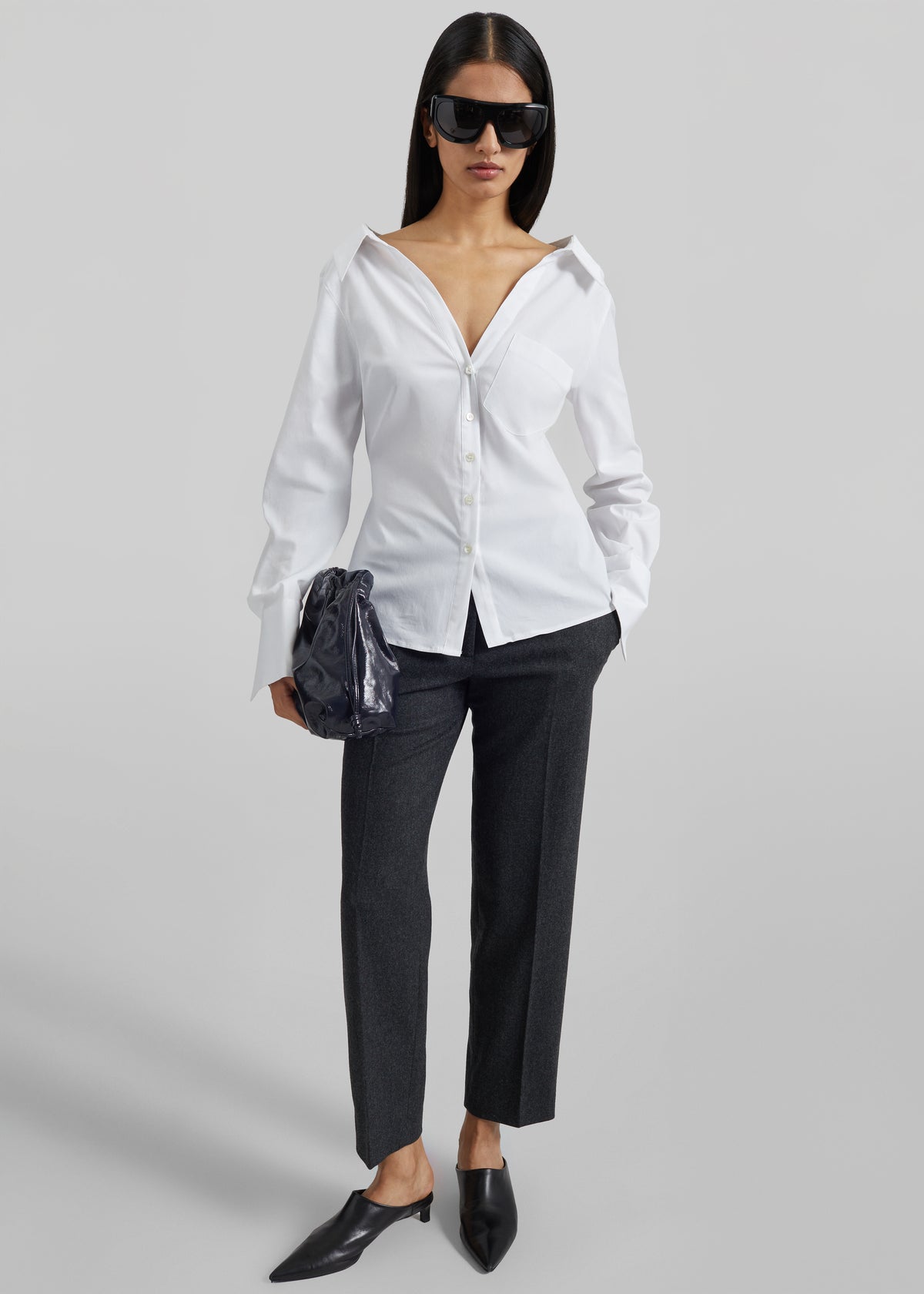 Mela Fitted Shirt - White