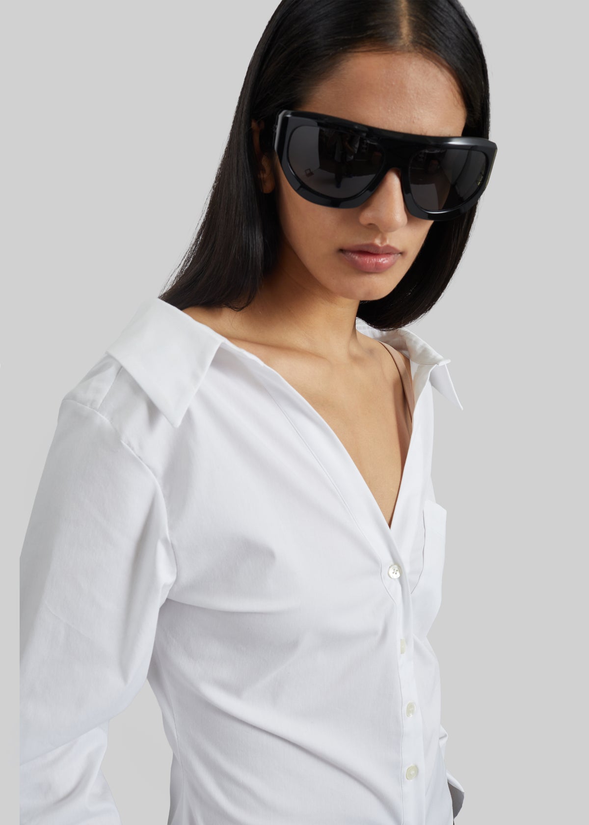 Mela Fitted Shirt - White