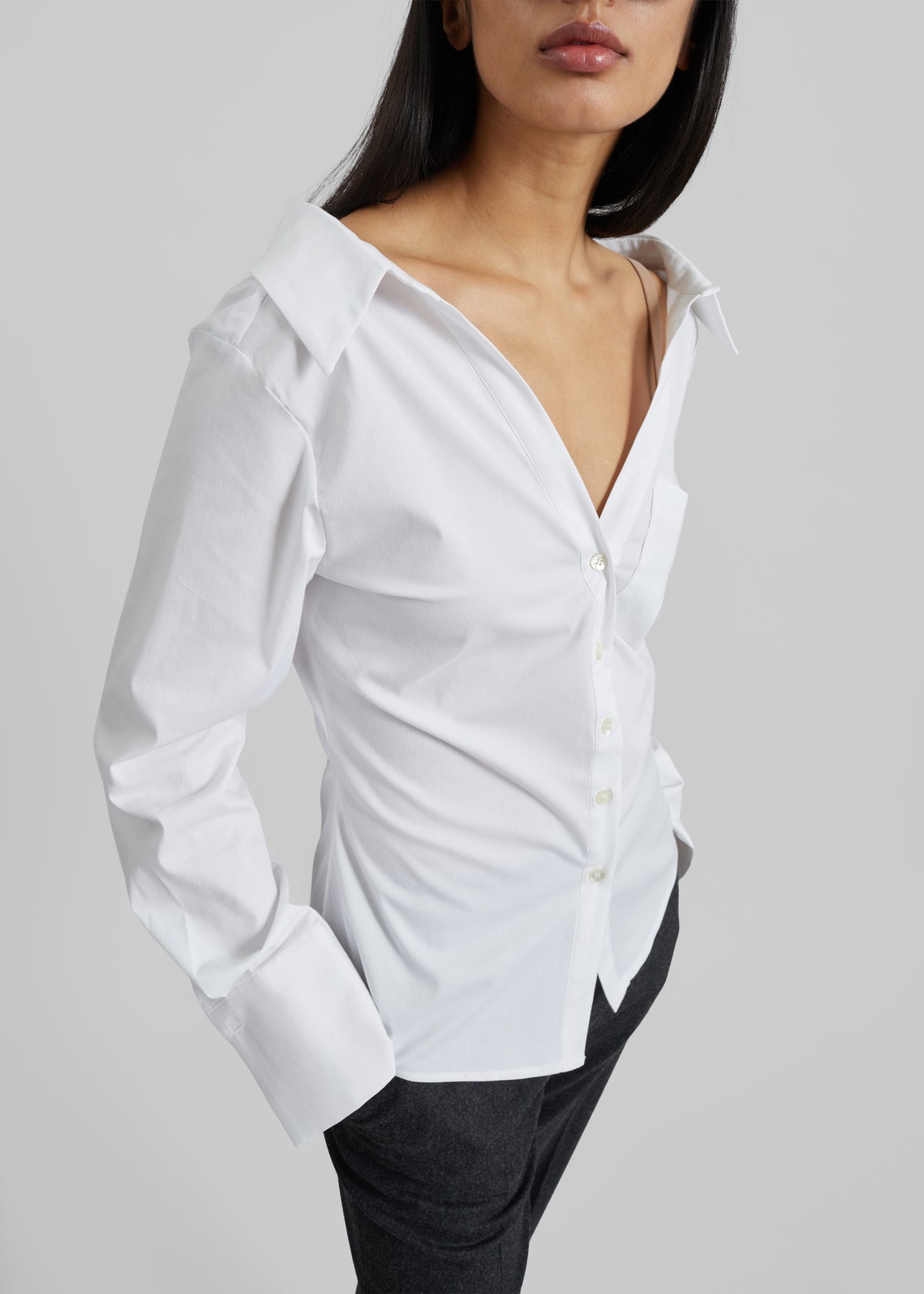 Mela Fitted Shirt - White