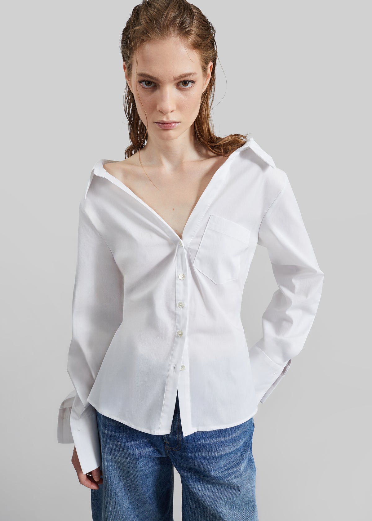 Mela Fitted Shirt - White