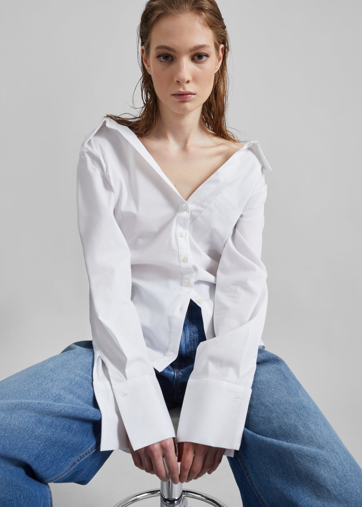 Mela Fitted Shirt - White
