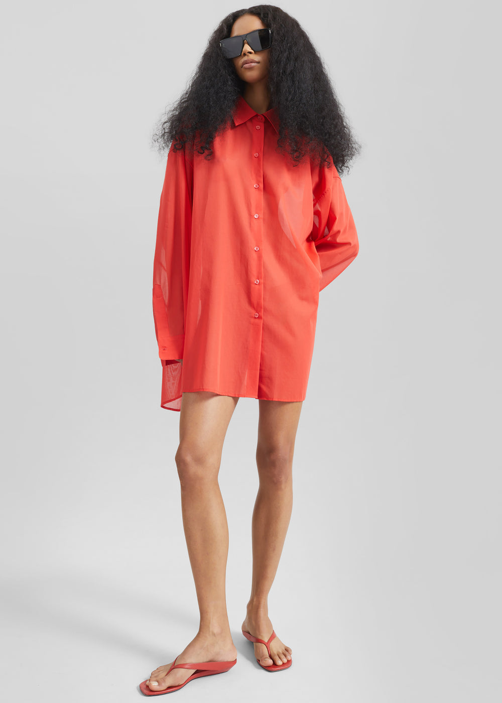 Melia Open-Back Shirt - Red