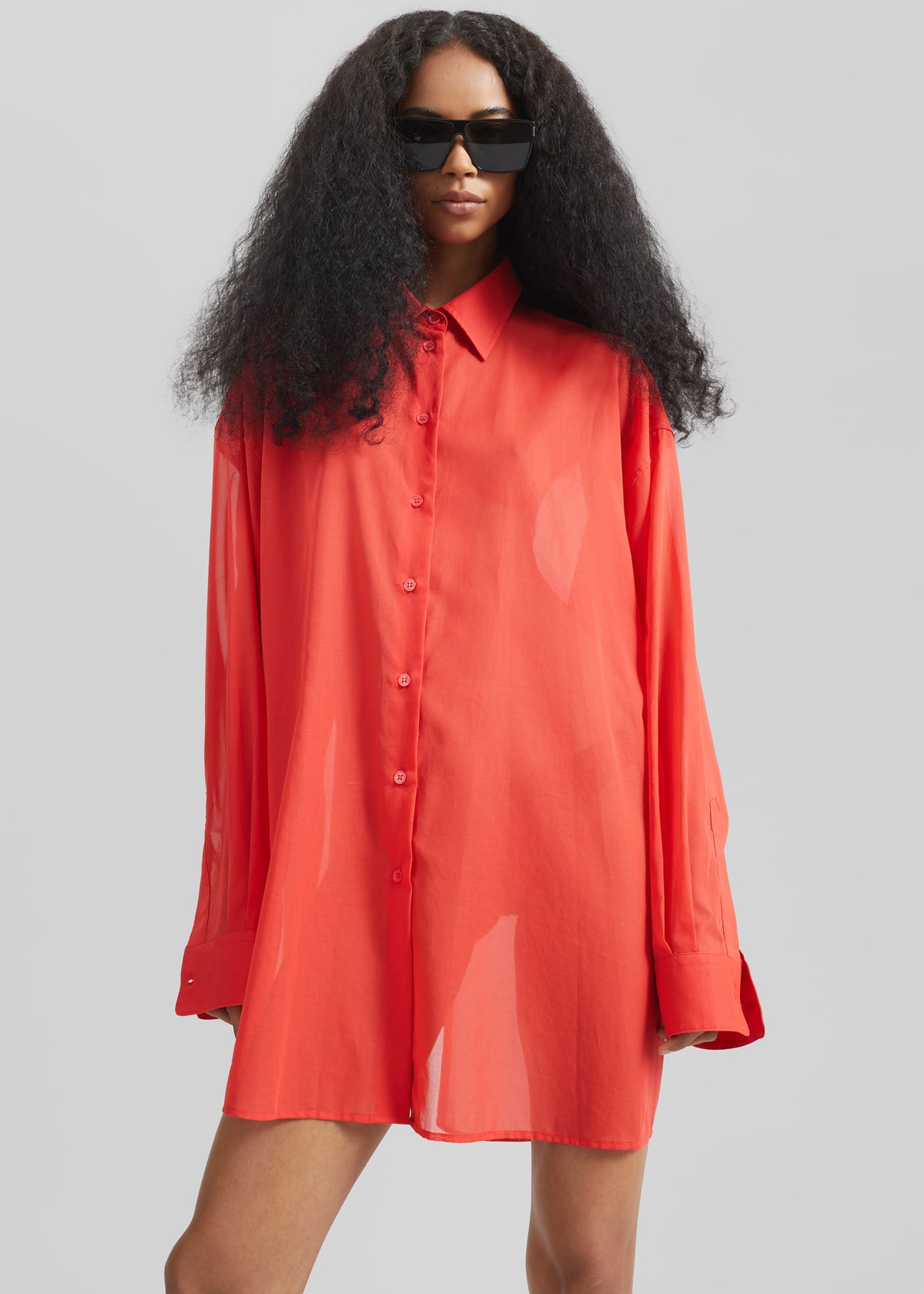 Melia Open-Back Shirt - Red - 6