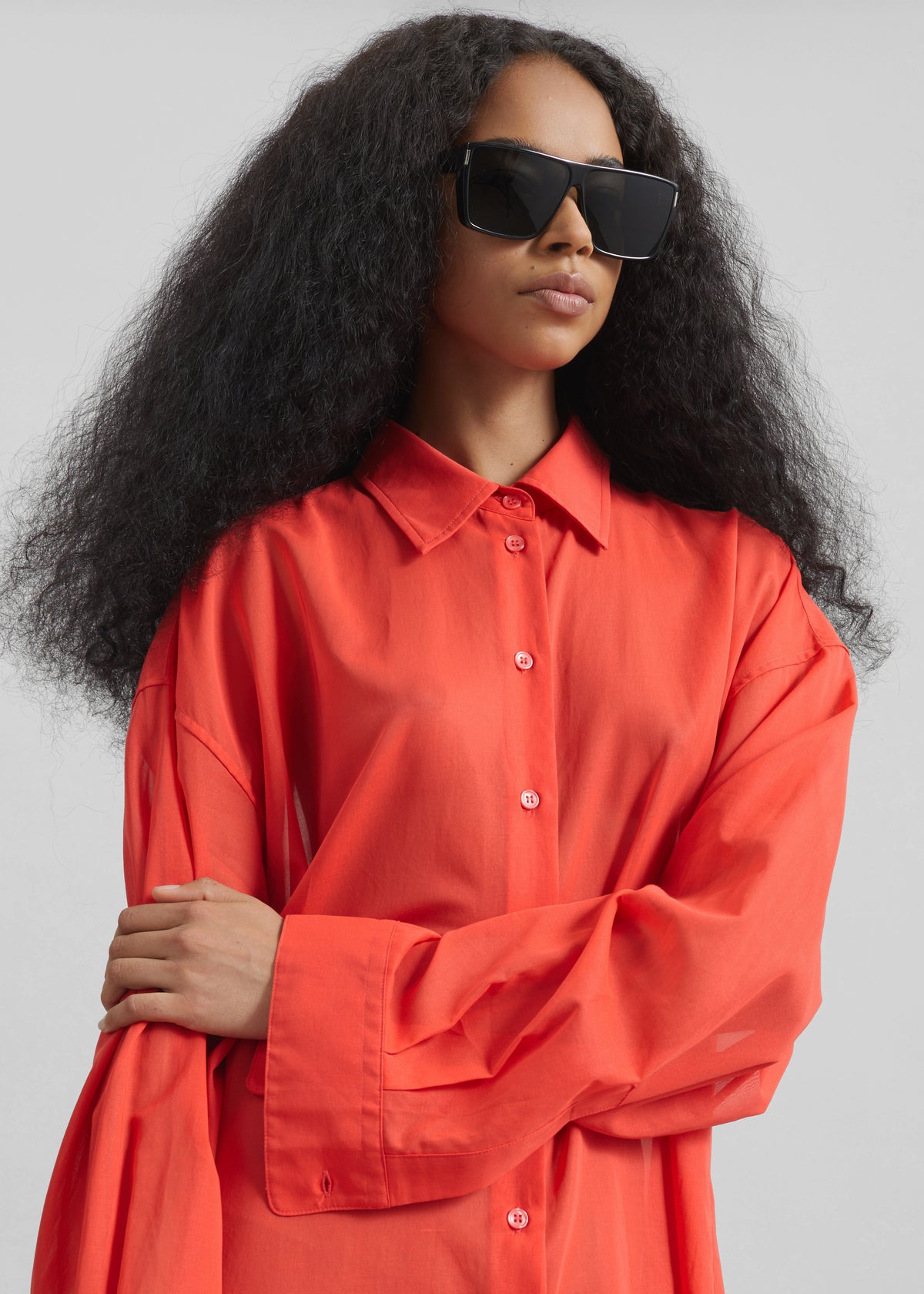 Melia Open-Back Shirt - Red - 7