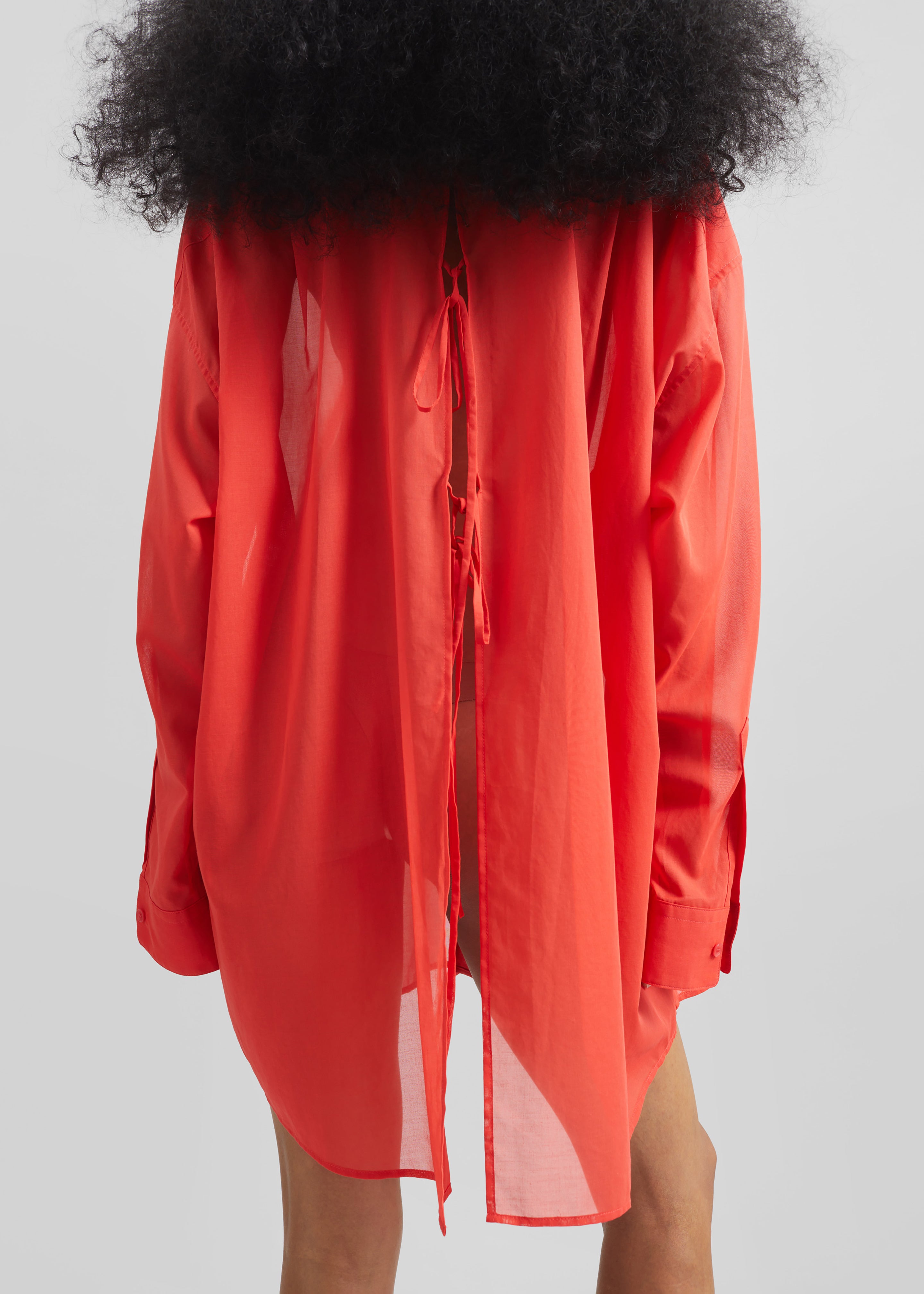 Melia Open-Back Shirt - Red - 5