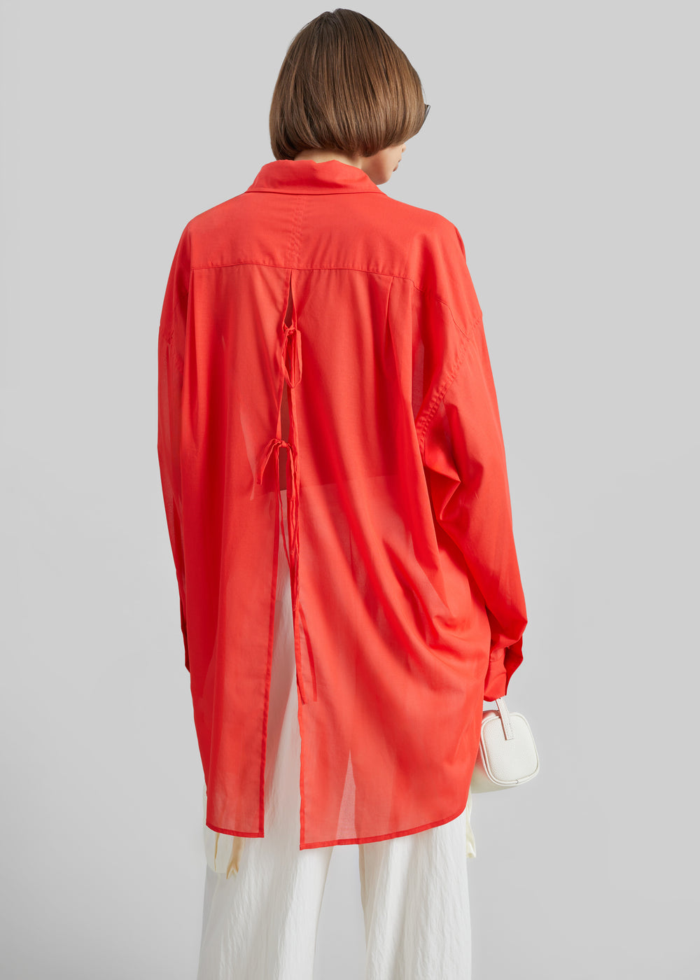 Melia Open-Back Shirt - Red - 1