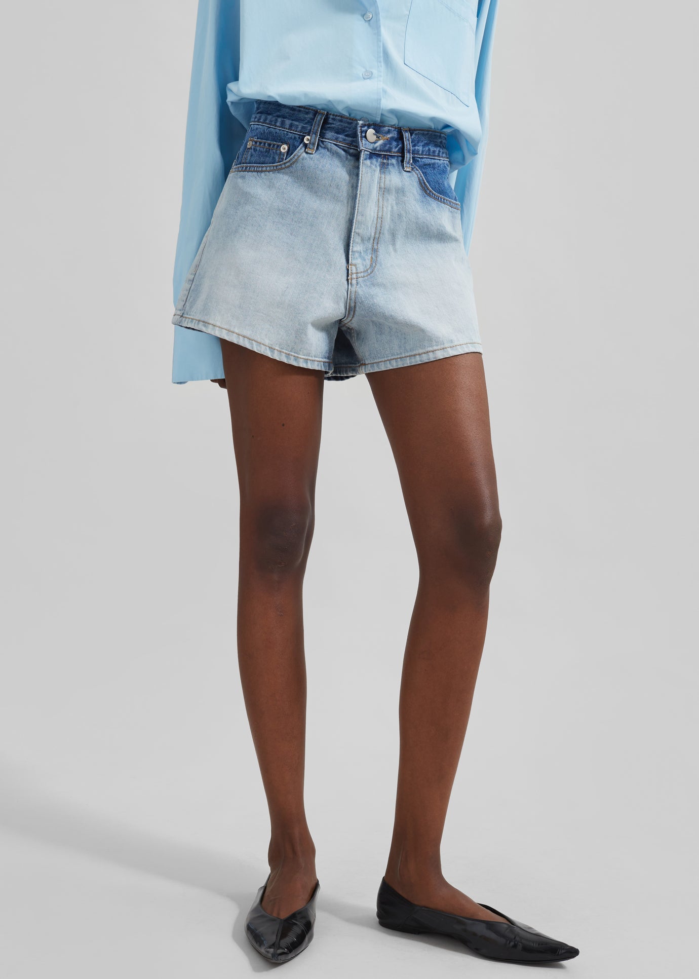 Melina Denim Shorts - Light Wash - 1