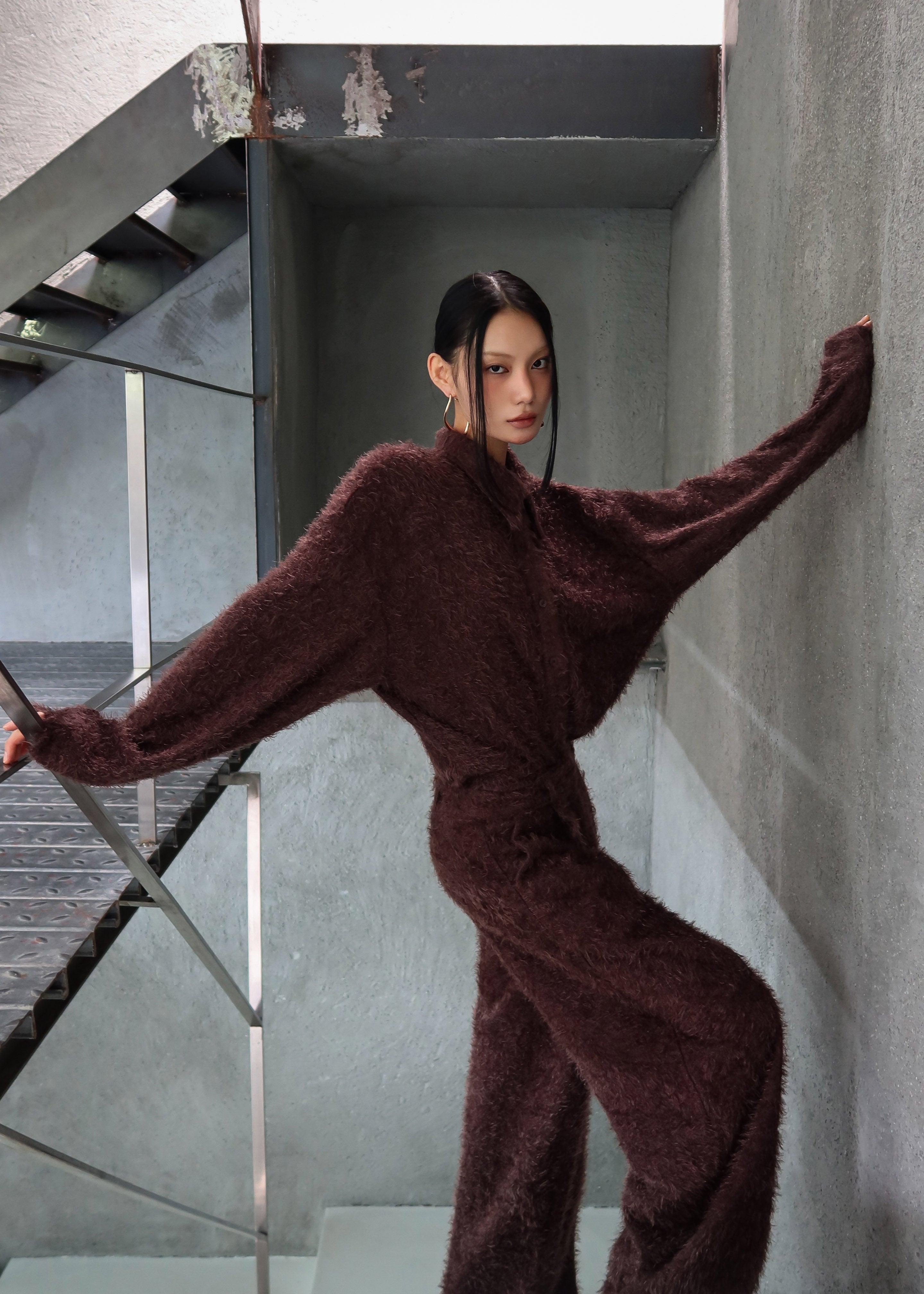 Melker Furry Pants - Mauve Brown - 6