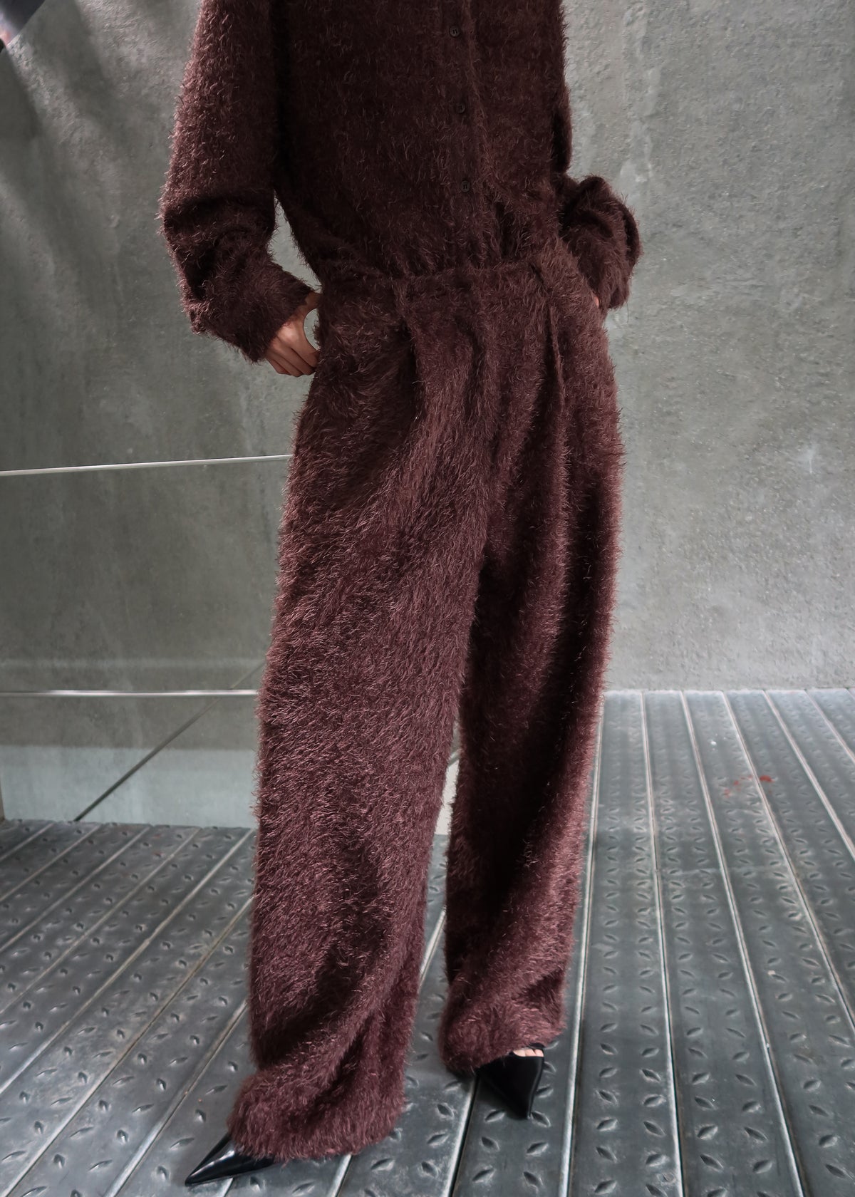 Melker Furry Pants - Mauve Brown - 8