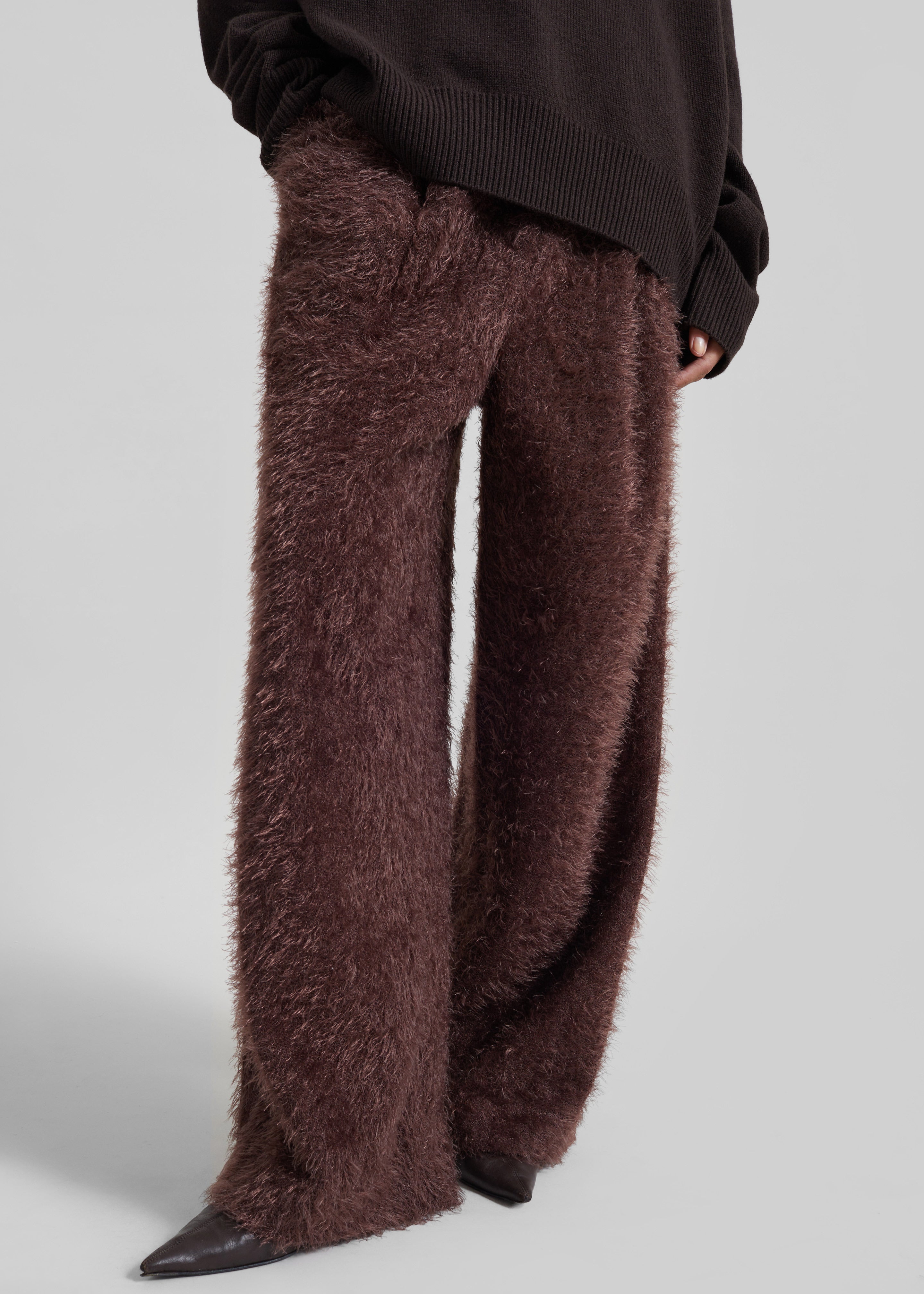 Melker Furry Pants - Mauve Brown – The Frankie Shop