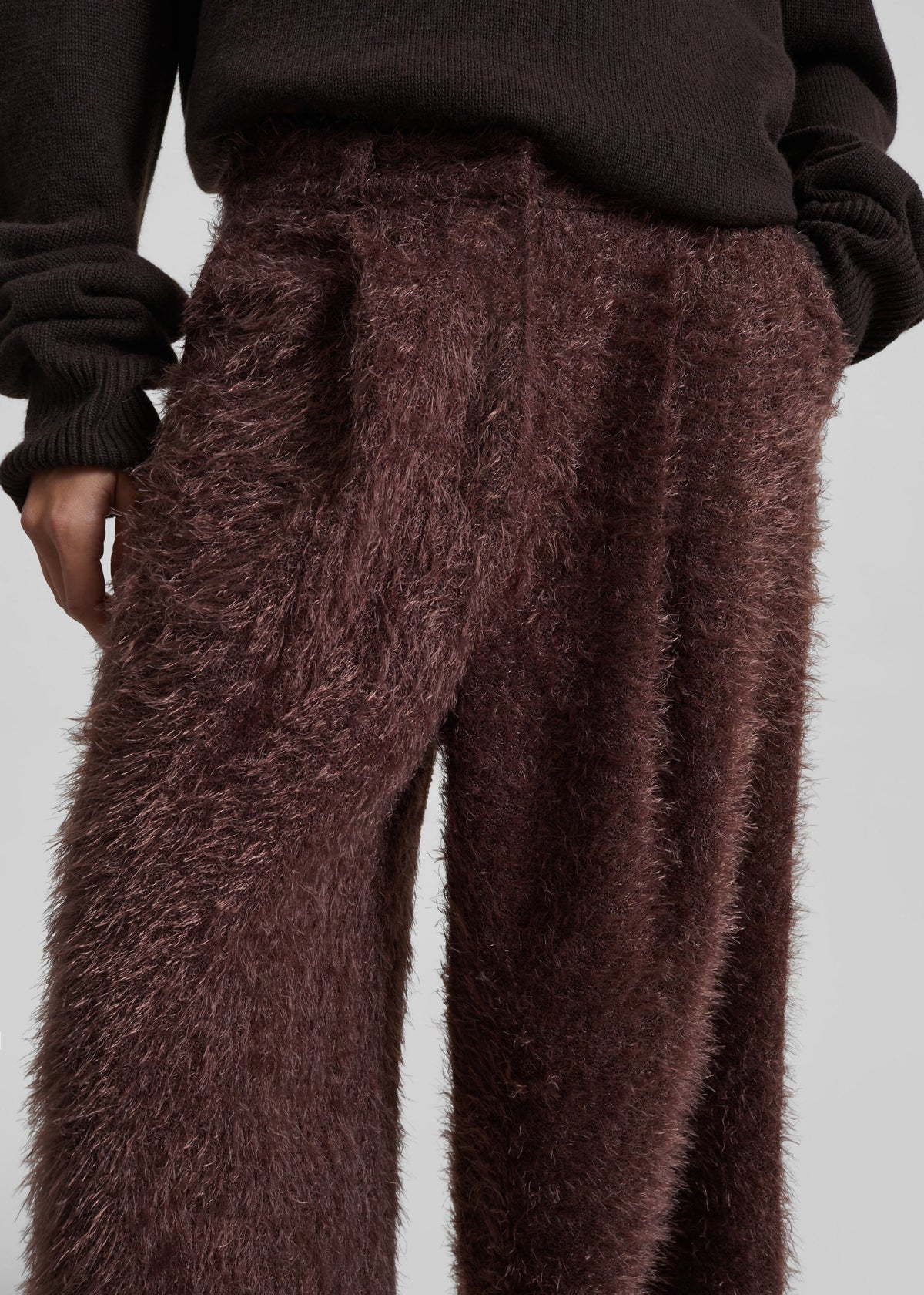 Melker Furry Pants - Mauve Brown - 5
