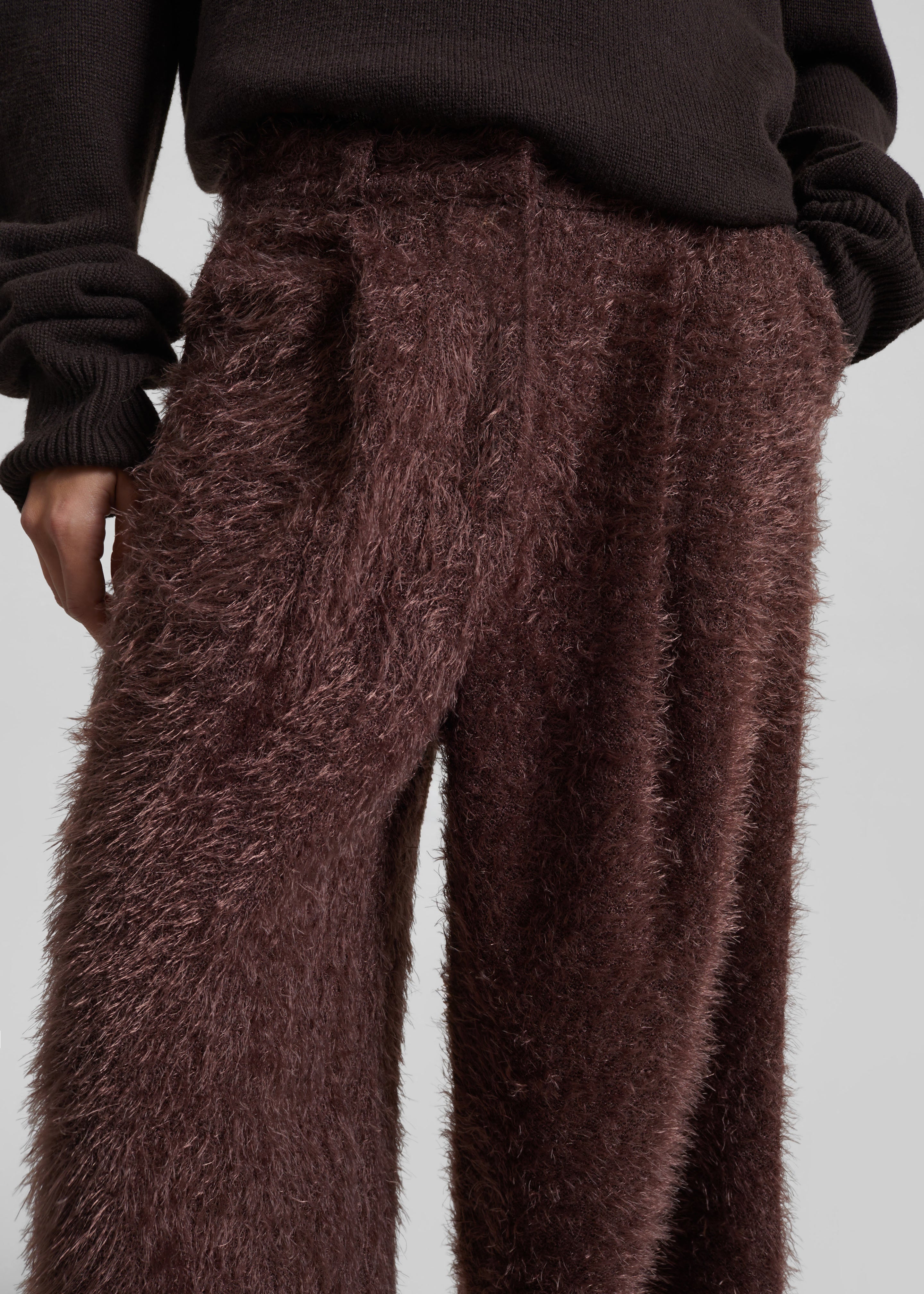 Melker Furry Pants - Mauve Brown - 5