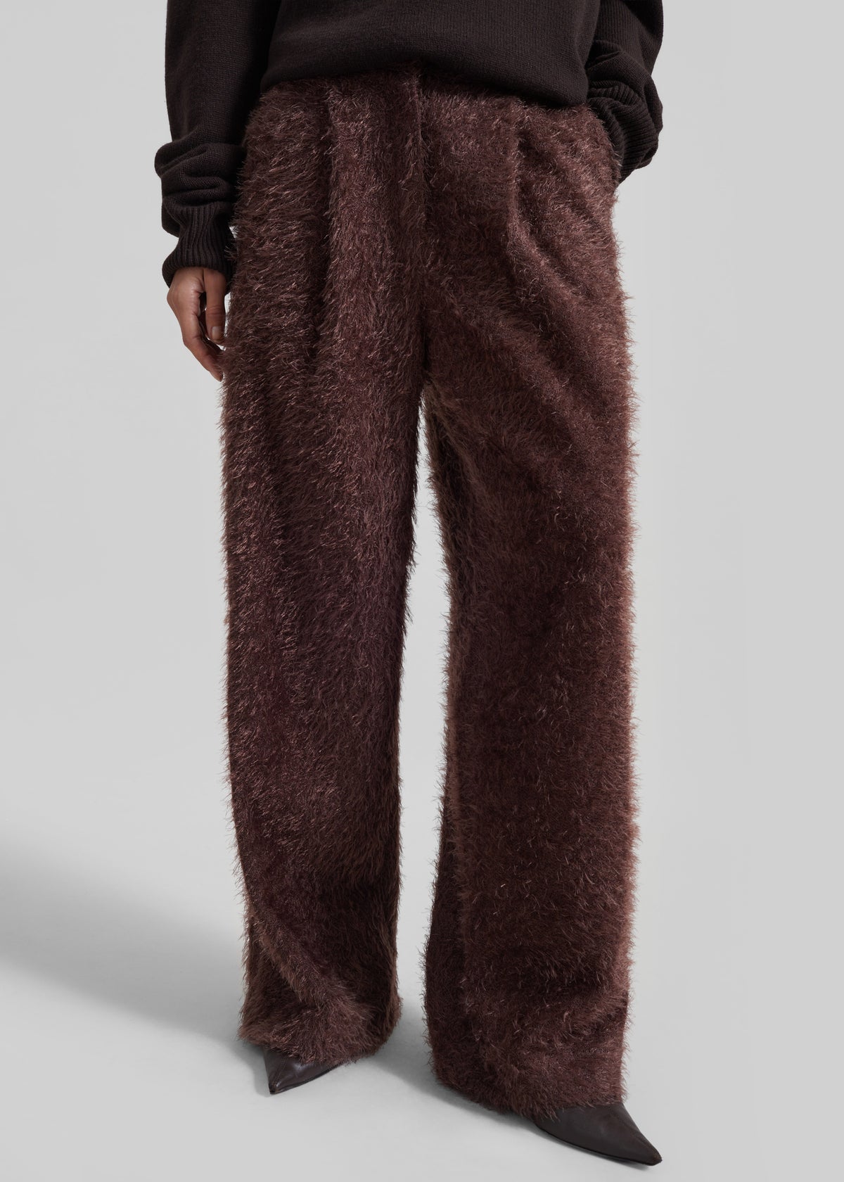 Melker Furry Pants - Mauve Brown - 3