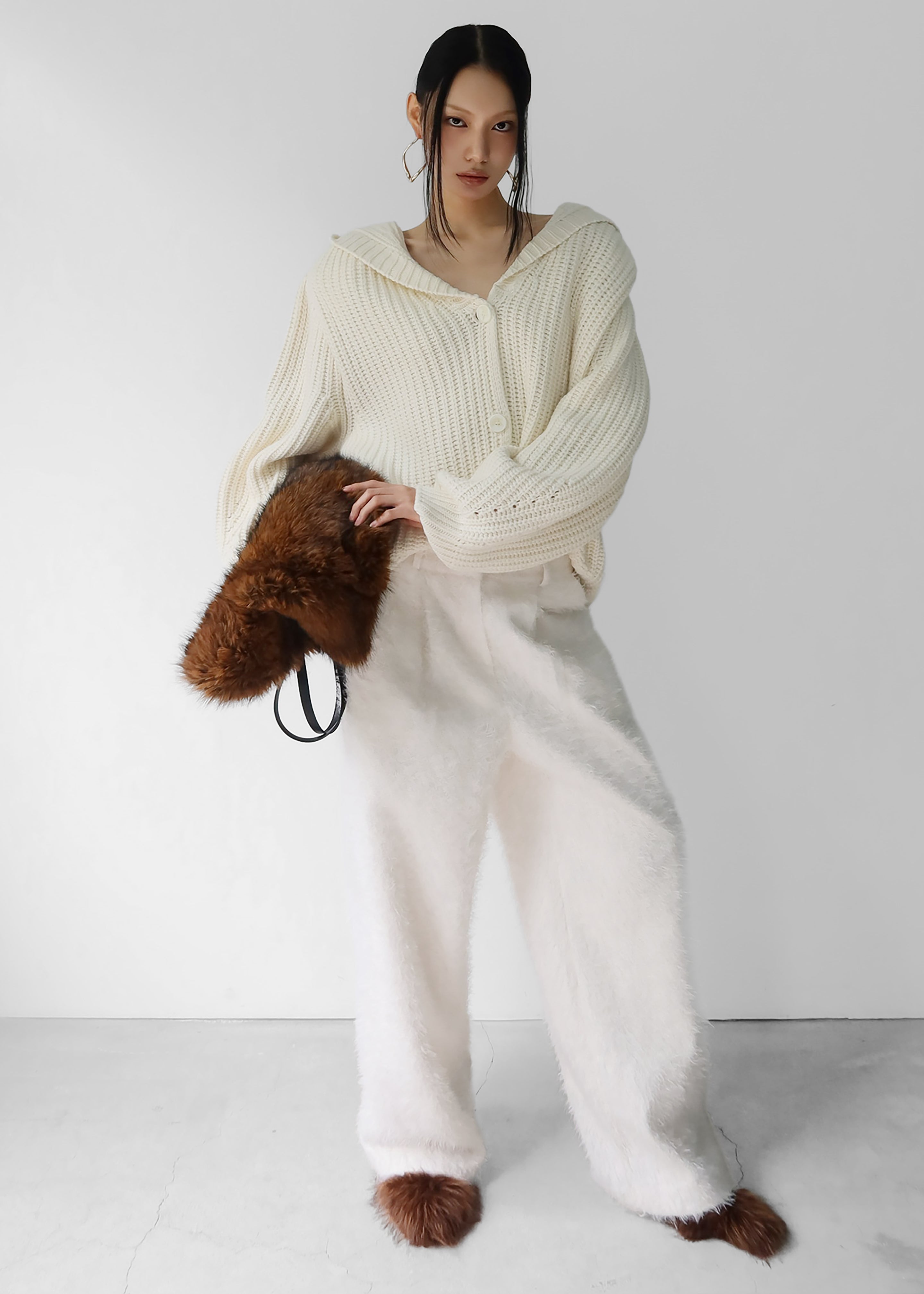 Melker Furry Pants - Off White – The Frankie Shop