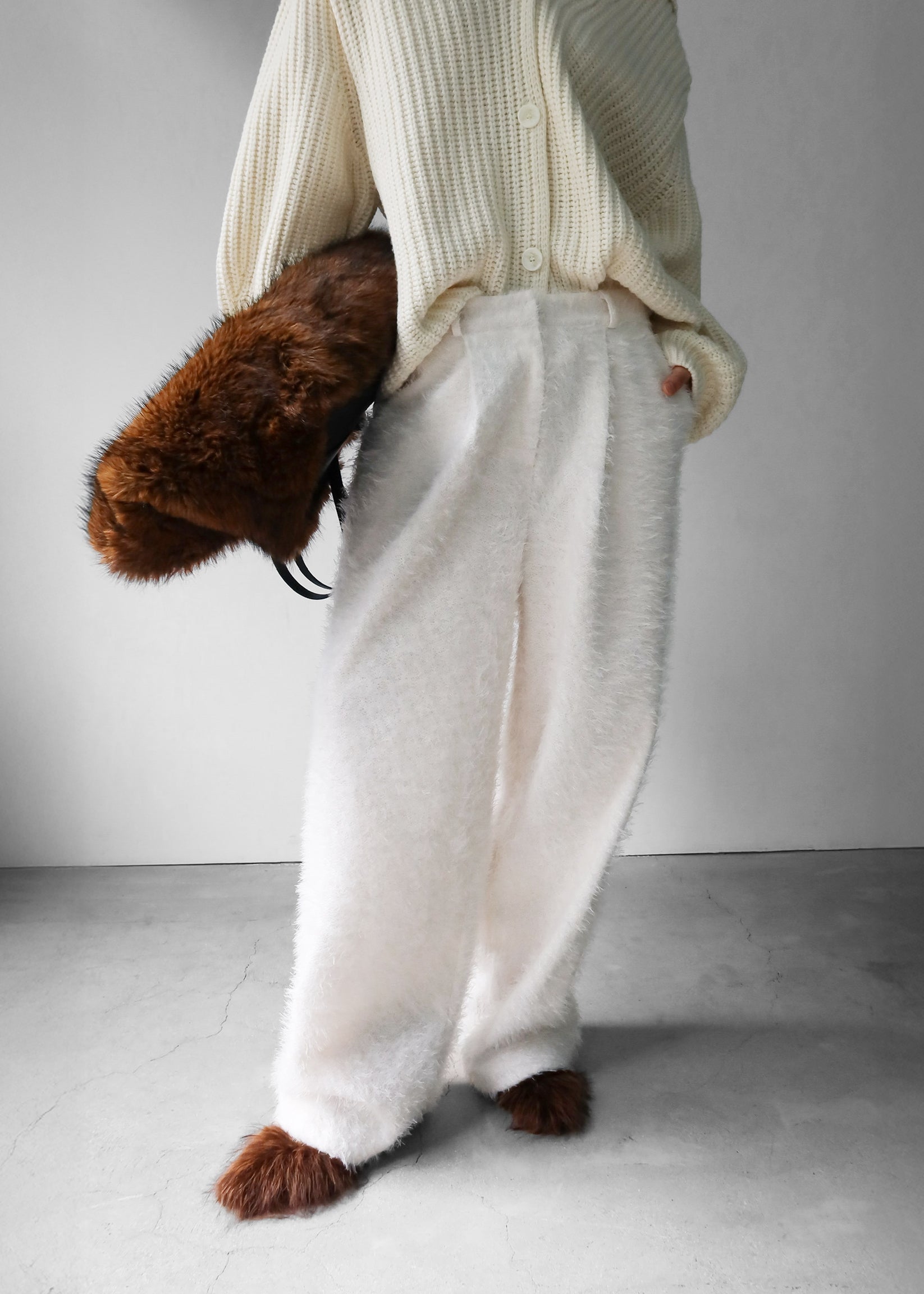 Melker Furry Pants - Off White – The Frankie Shop