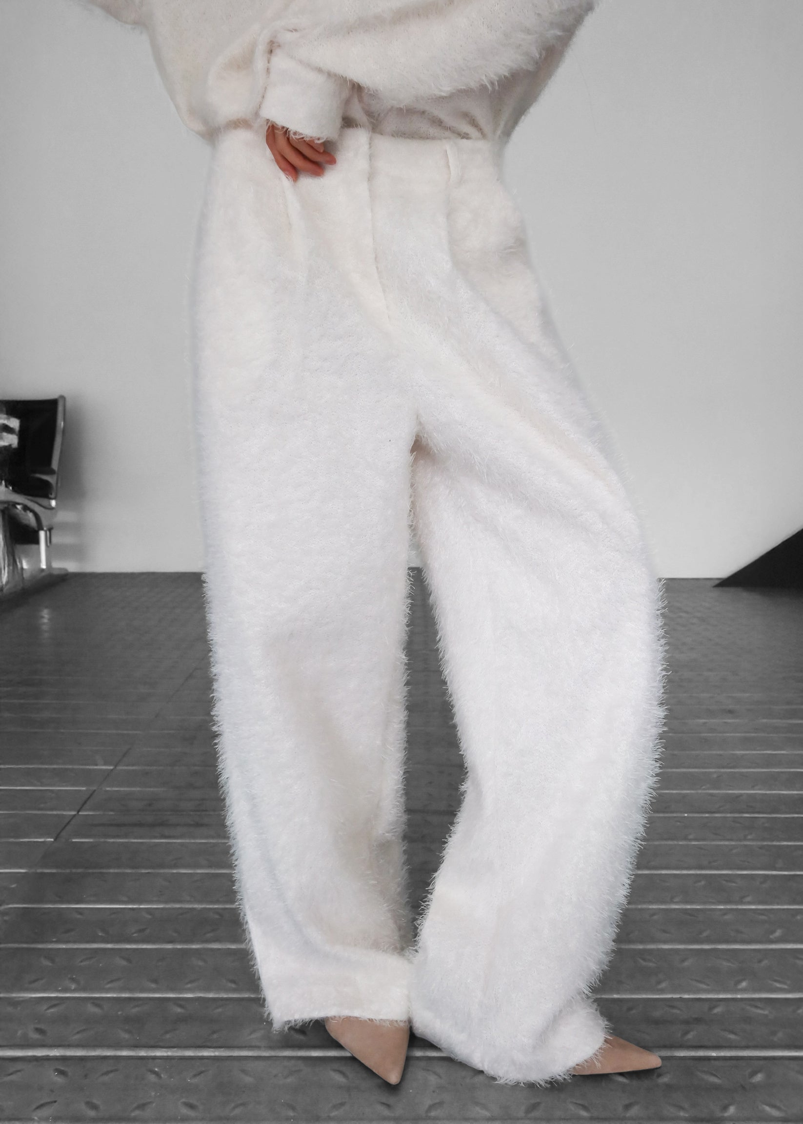 Melker Furry Pants - Off White – The Frankie Shop