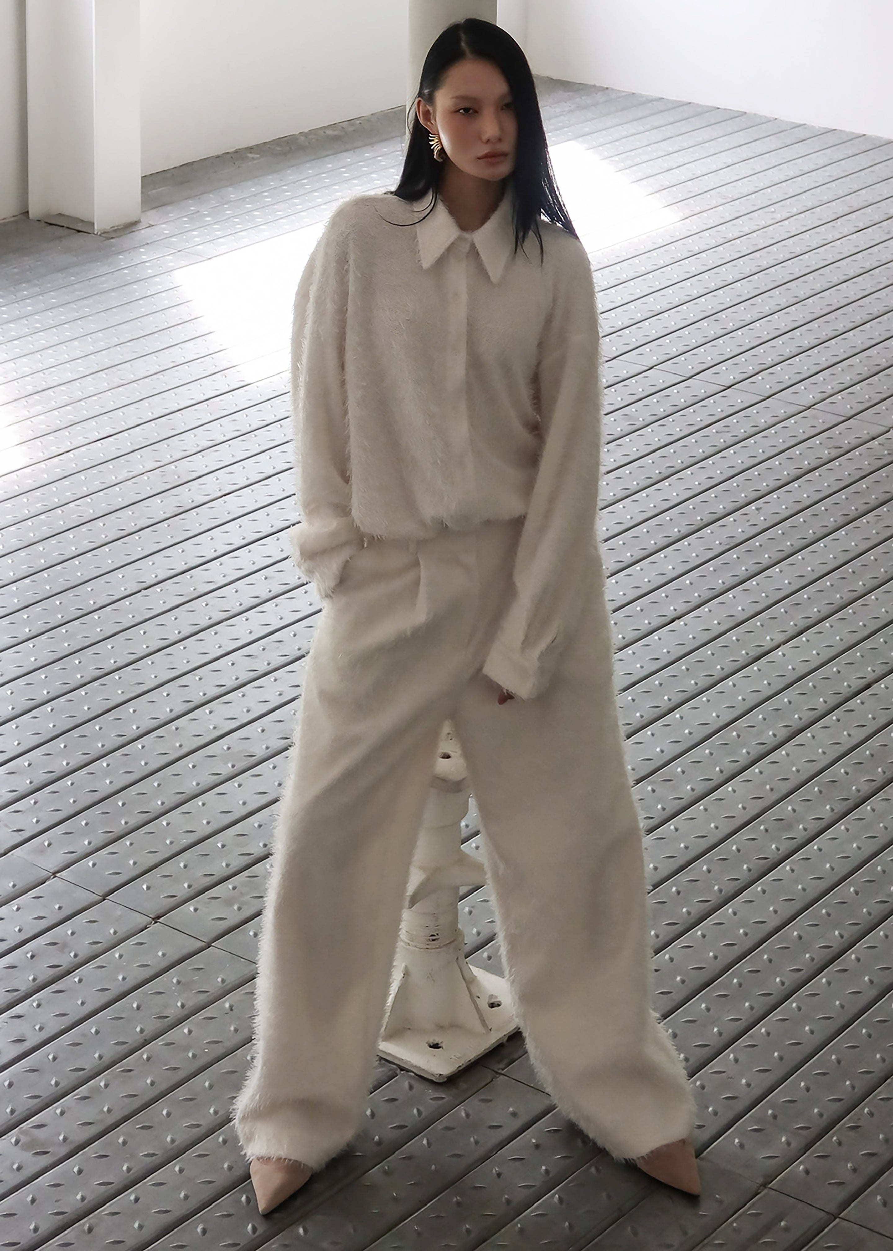 Melker Furry Pants - Off White – The Frankie Shop