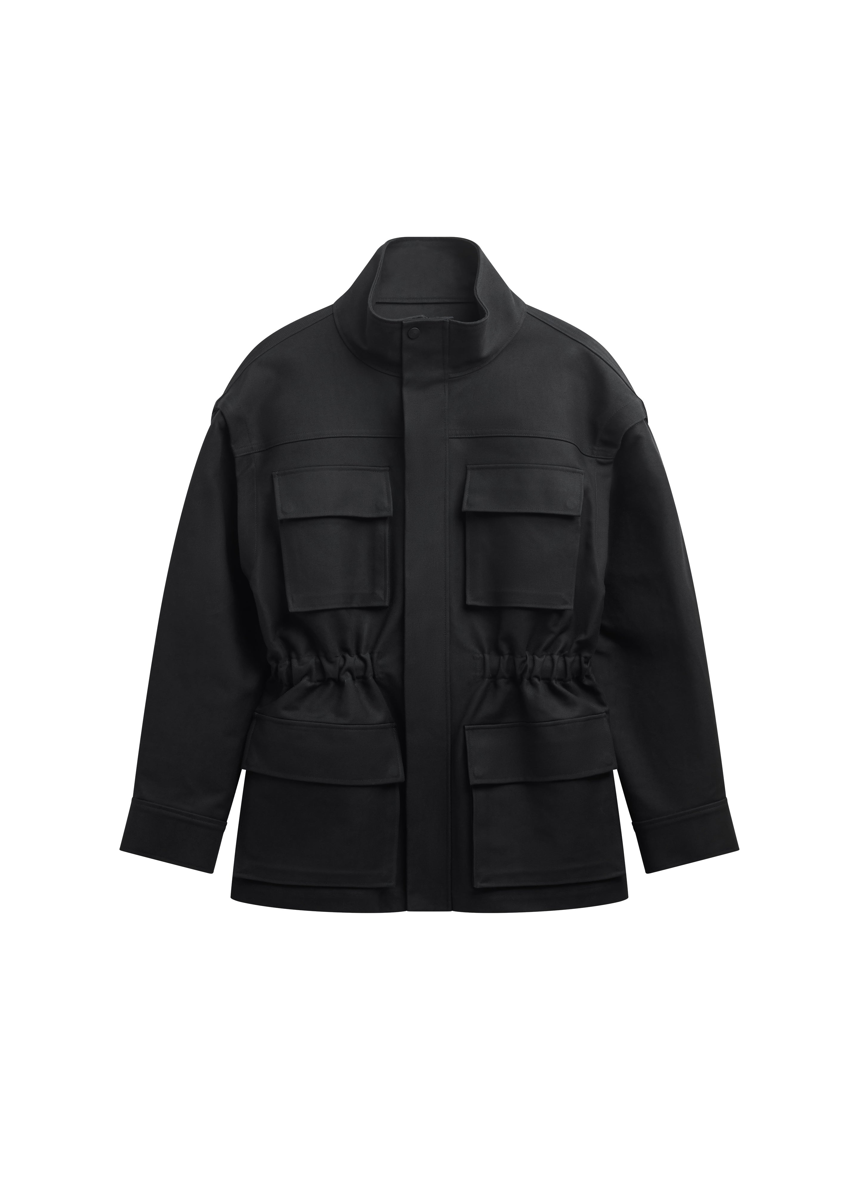 Melton Detachable Sleeve Cargo Jacket - Black – The Frankie Shop