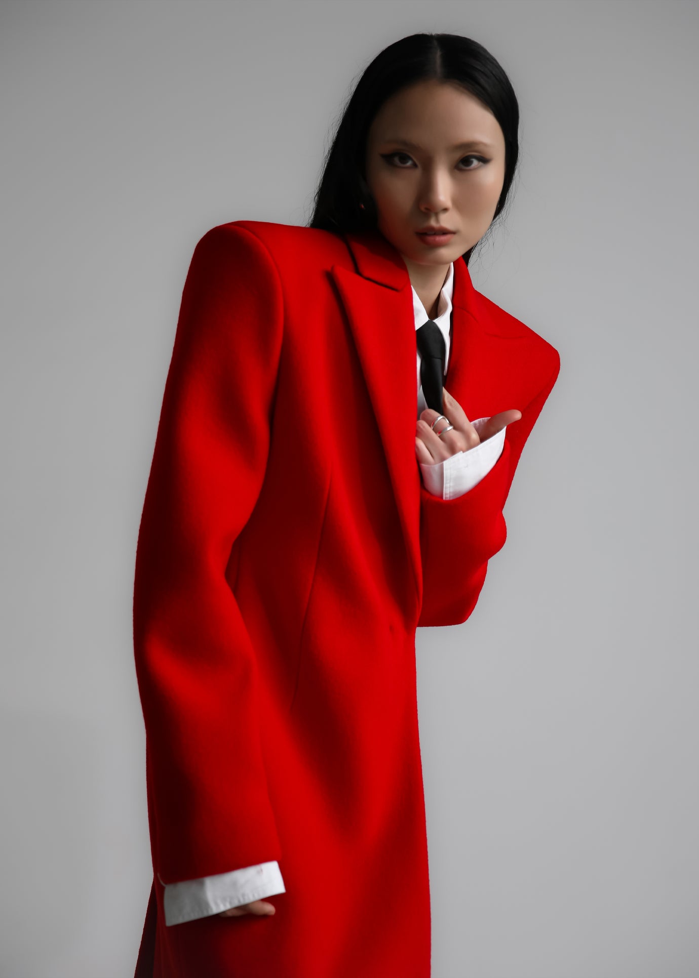 Melva Long Coat - Red - 1