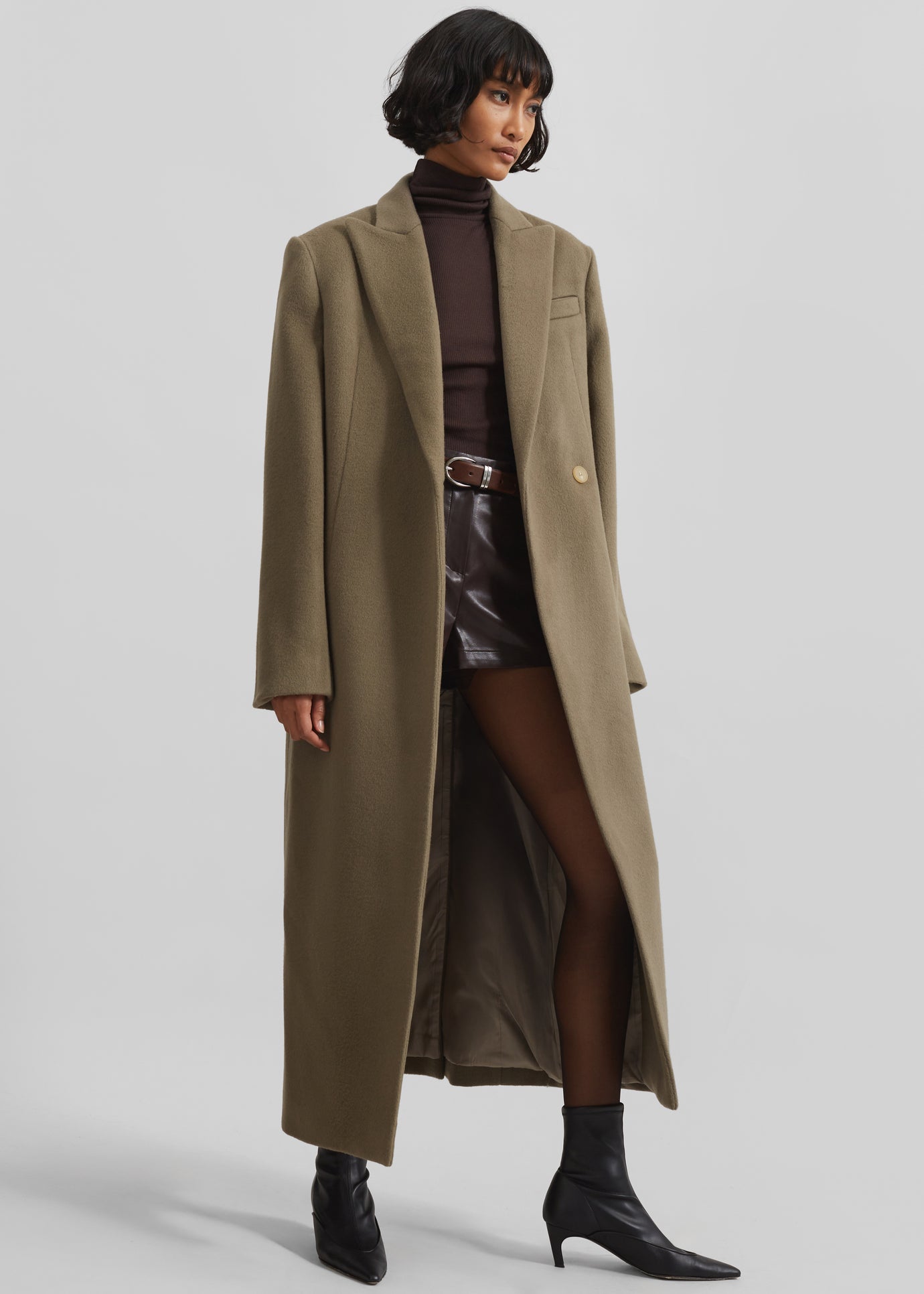 Melva Long Coat - Taupe