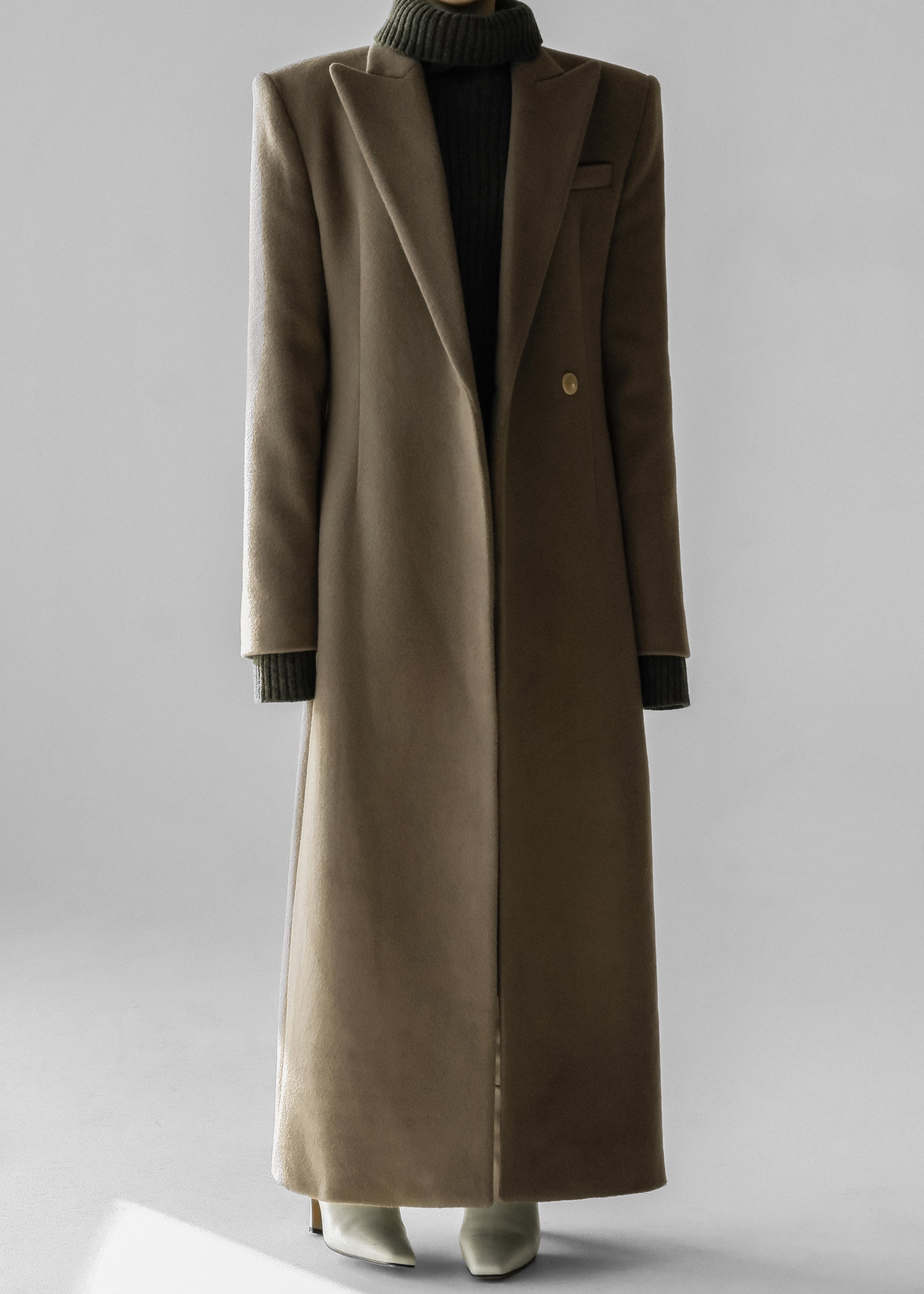 Melva Long Coat - Taupe - 10