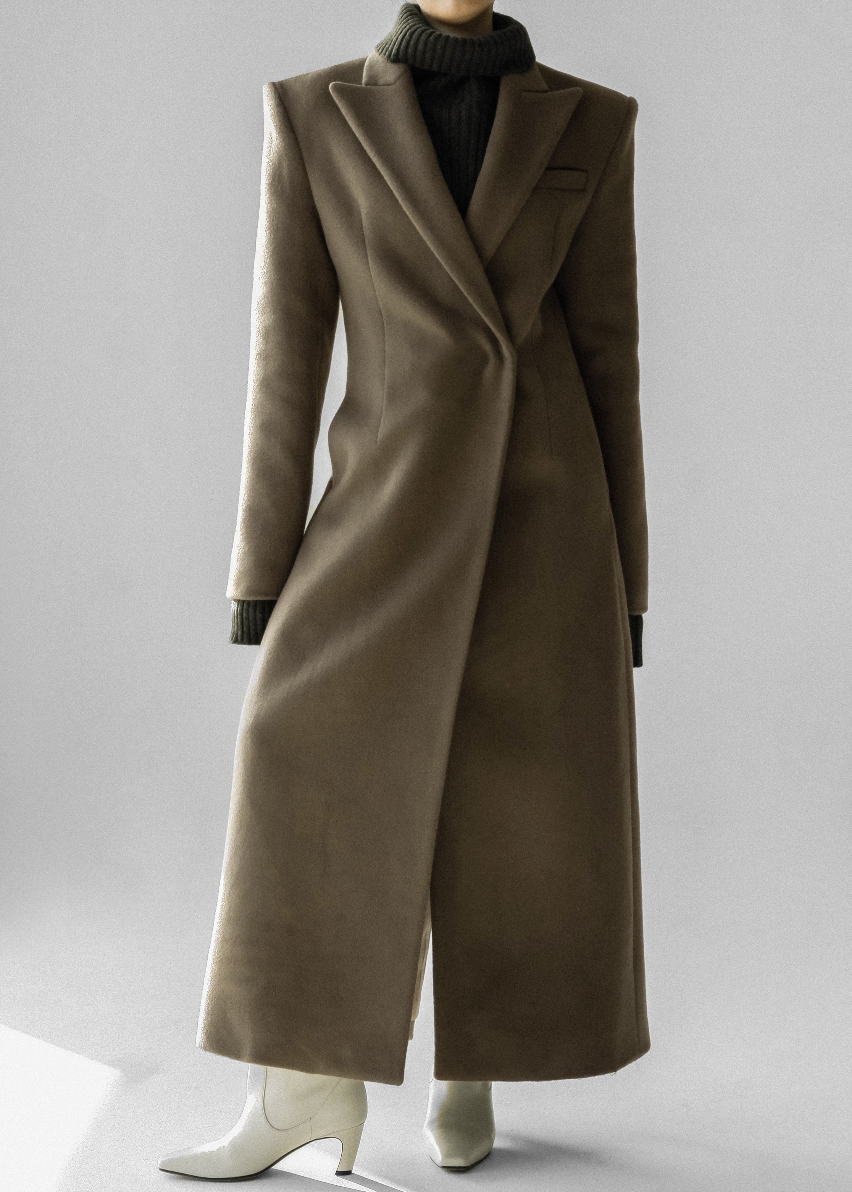 Melva Long Coat - Taupe - 8