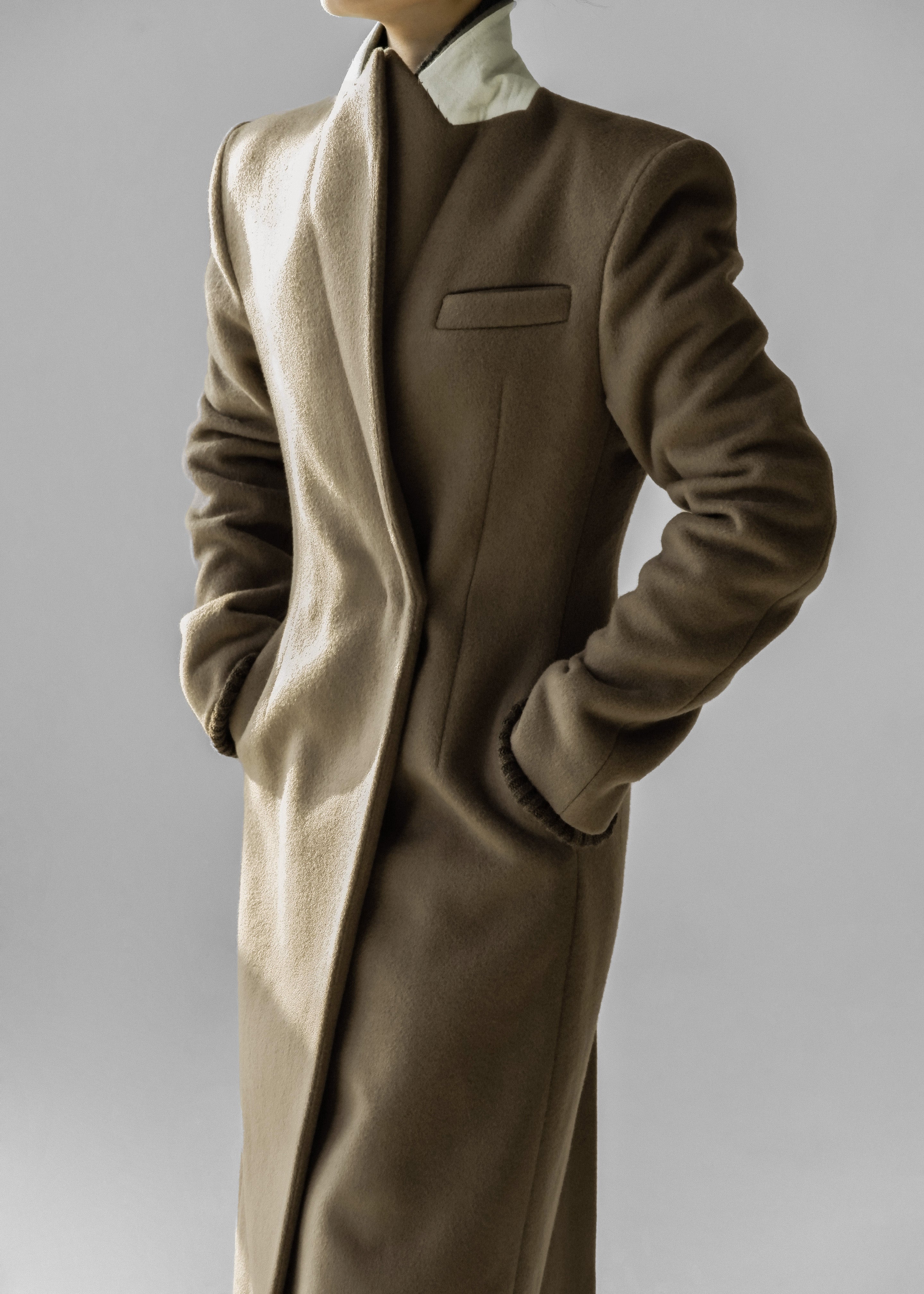 Melva Long Coat - Taupe - 2