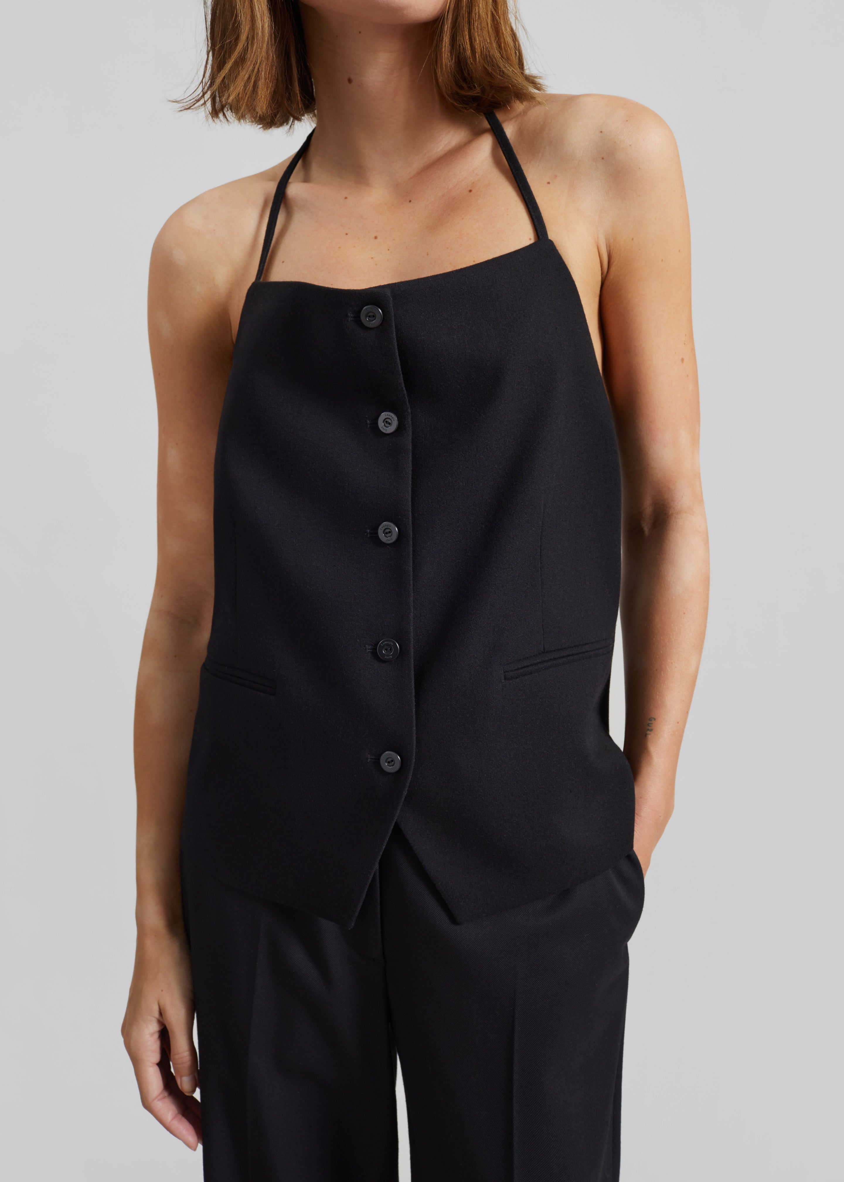 Melwin Halter Vest - Black - 2