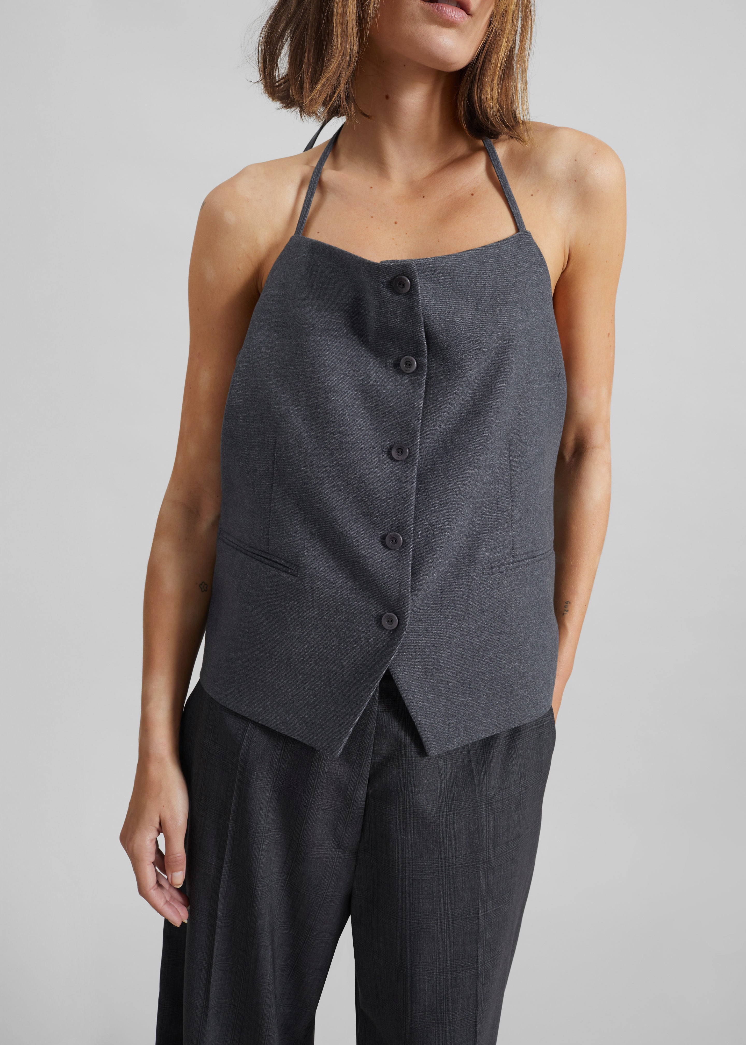 Melwin Halter Vest - Grey - 3