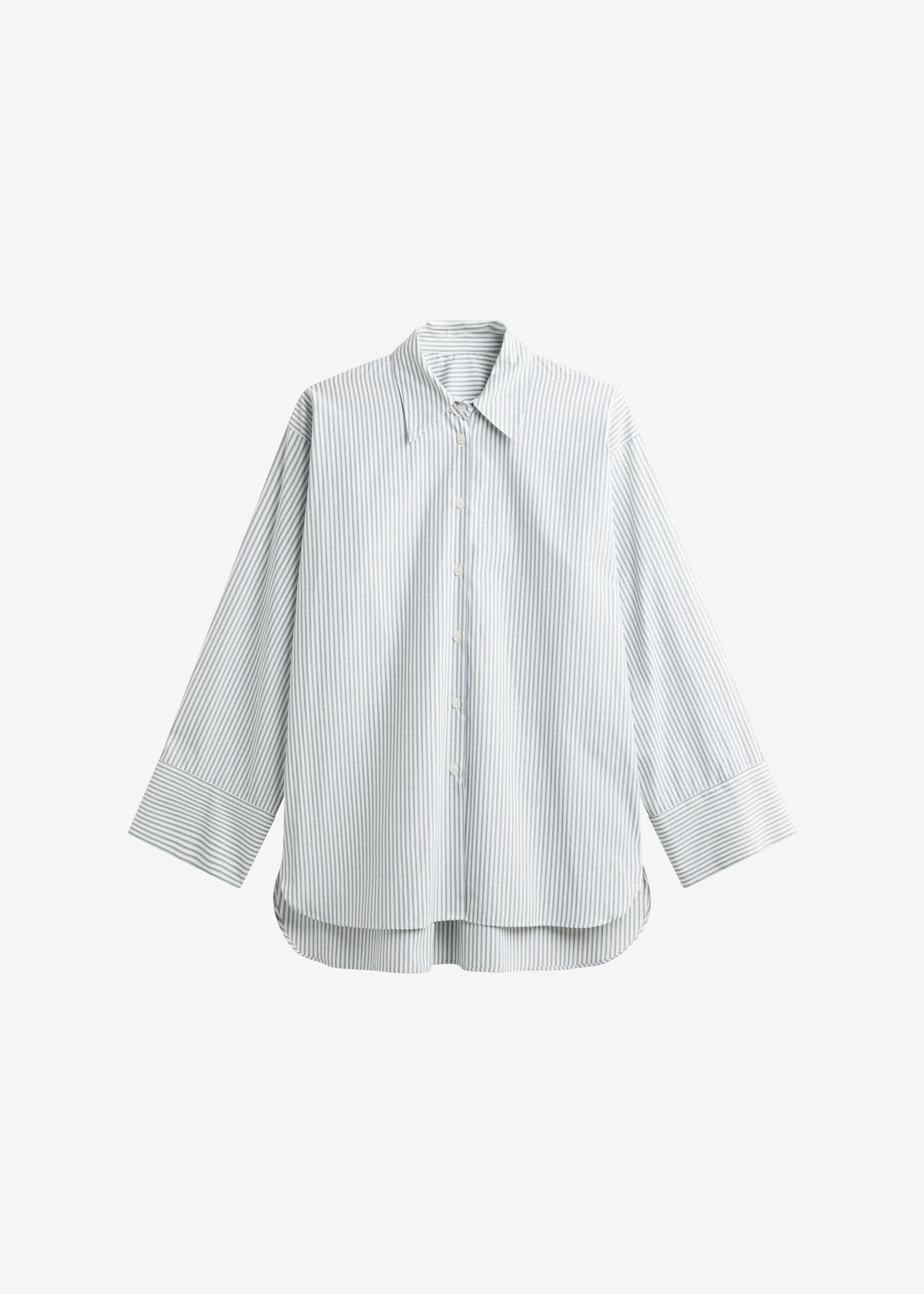 Menton Oversized Shirt - White/Blue Stripe - 7