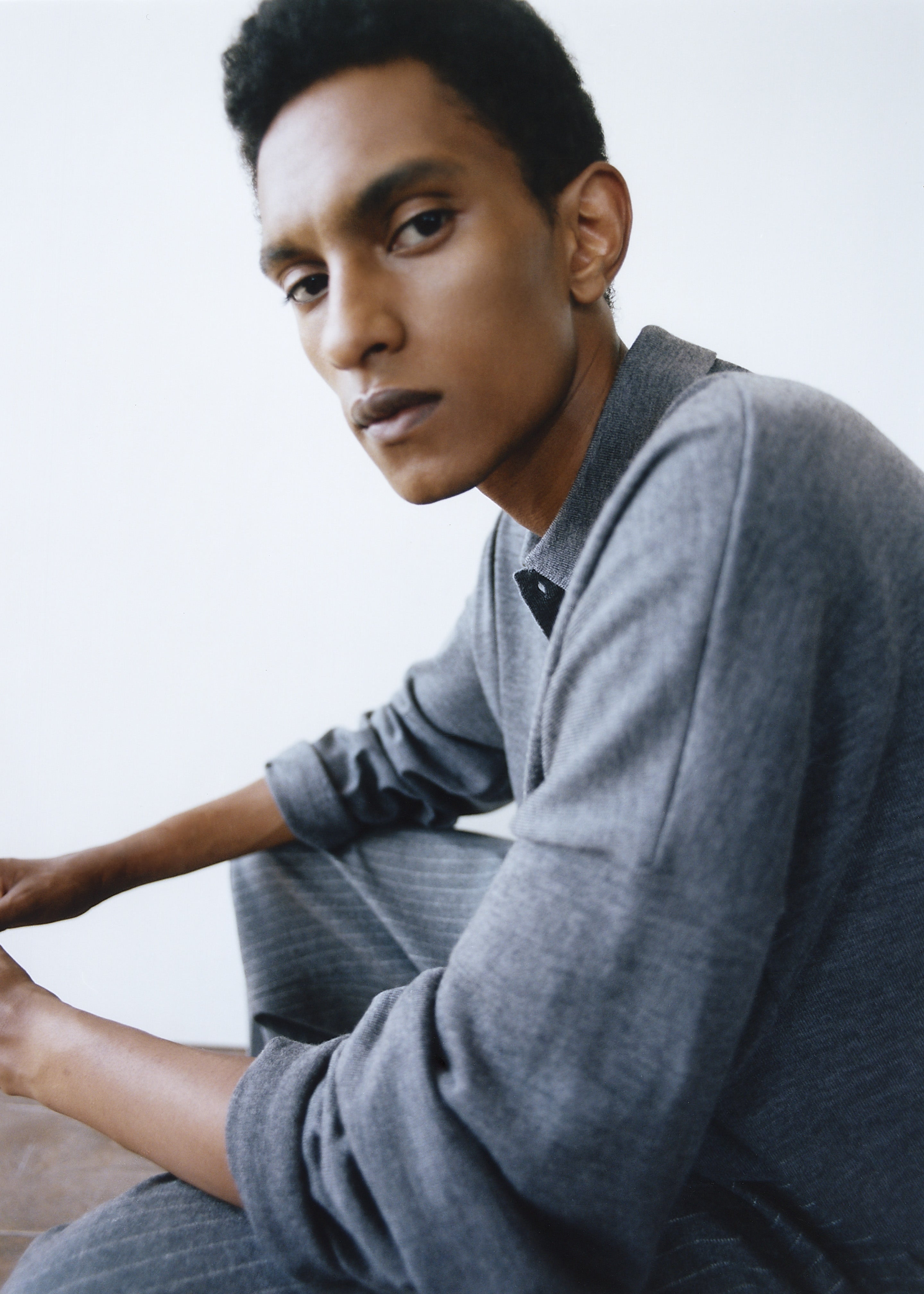 M*u様 carorie HEAVY PONTE POLO Ⅱ GREY L M*u様 carorie HEAVY PONTE POLO Ⅱ GREY L Quarter-Zip Polo - Cool