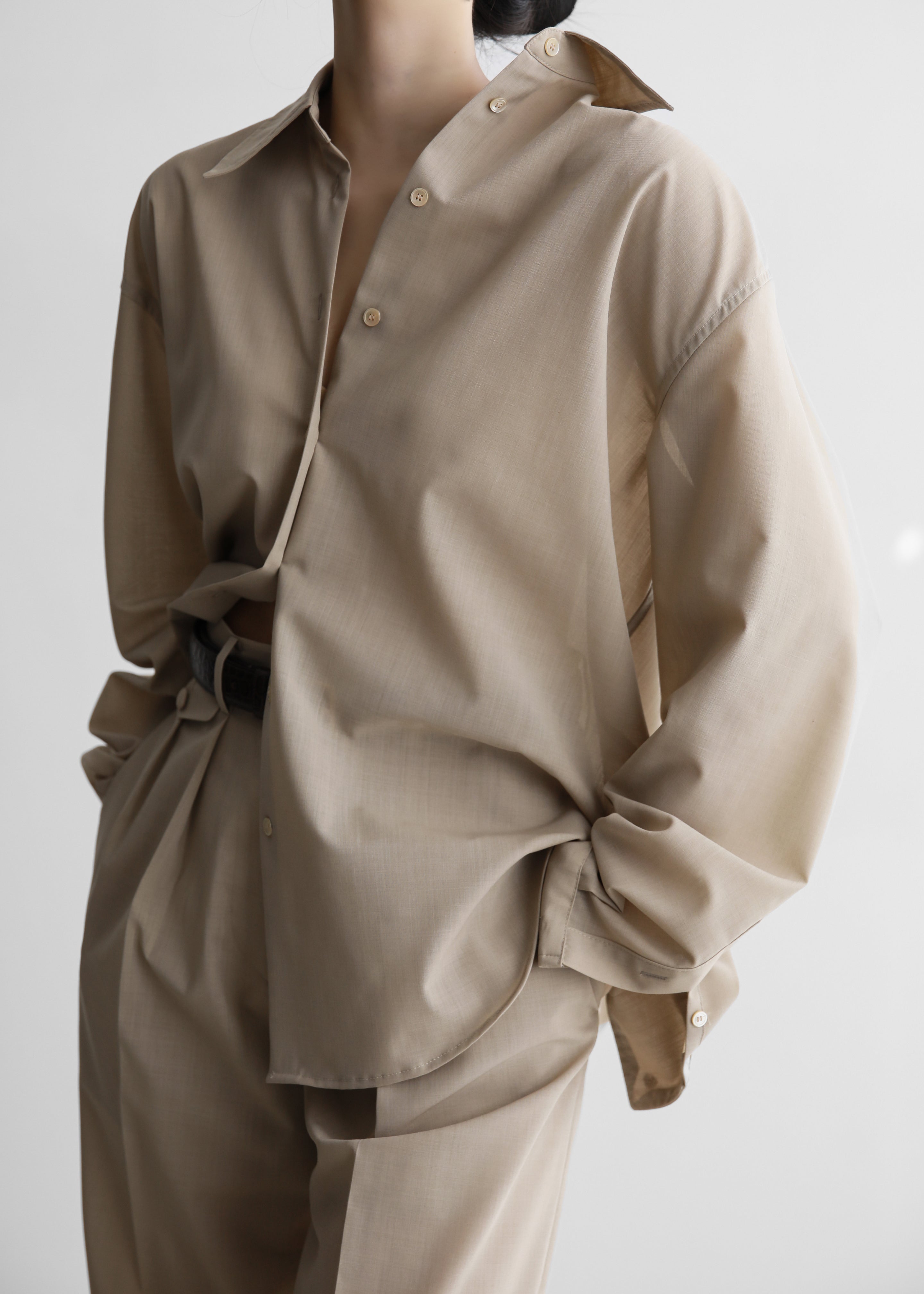 Meslay Sheer Shirt - Beige – The Frankie Shop