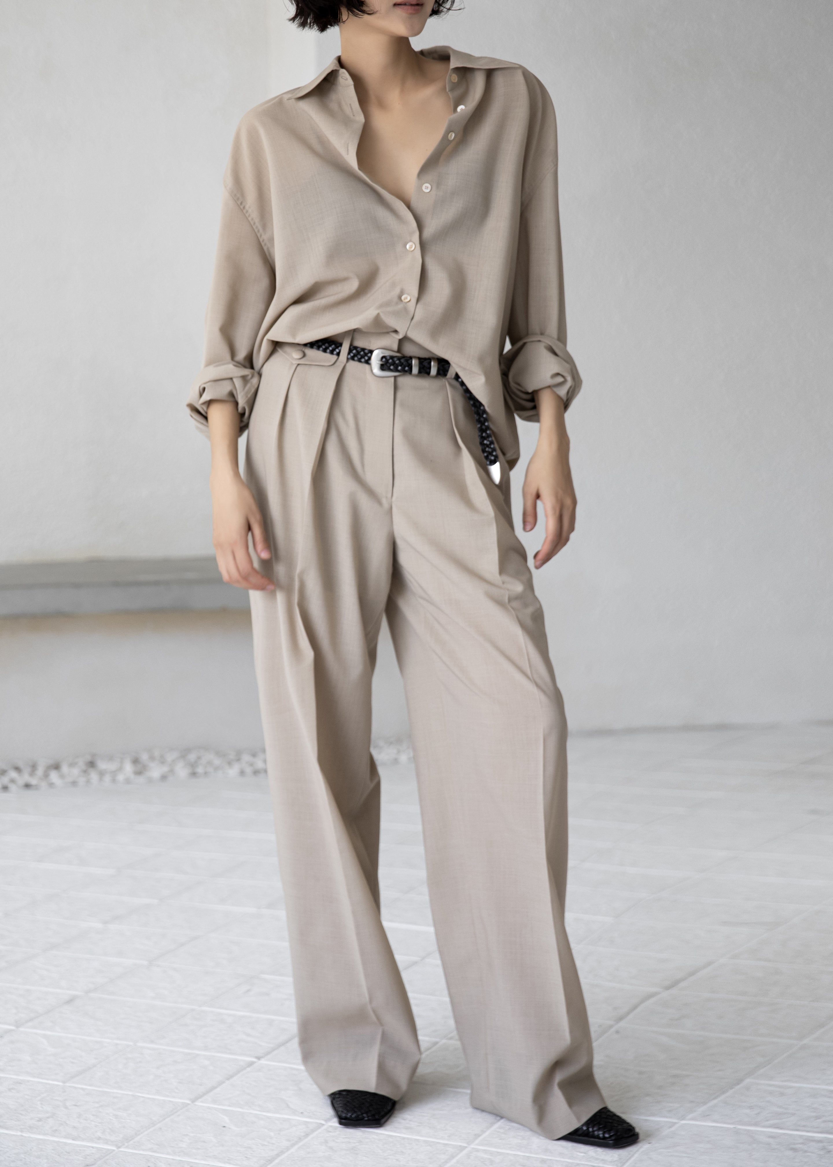 Meslay Sheer Shirt - Beige – The Frankie Shop