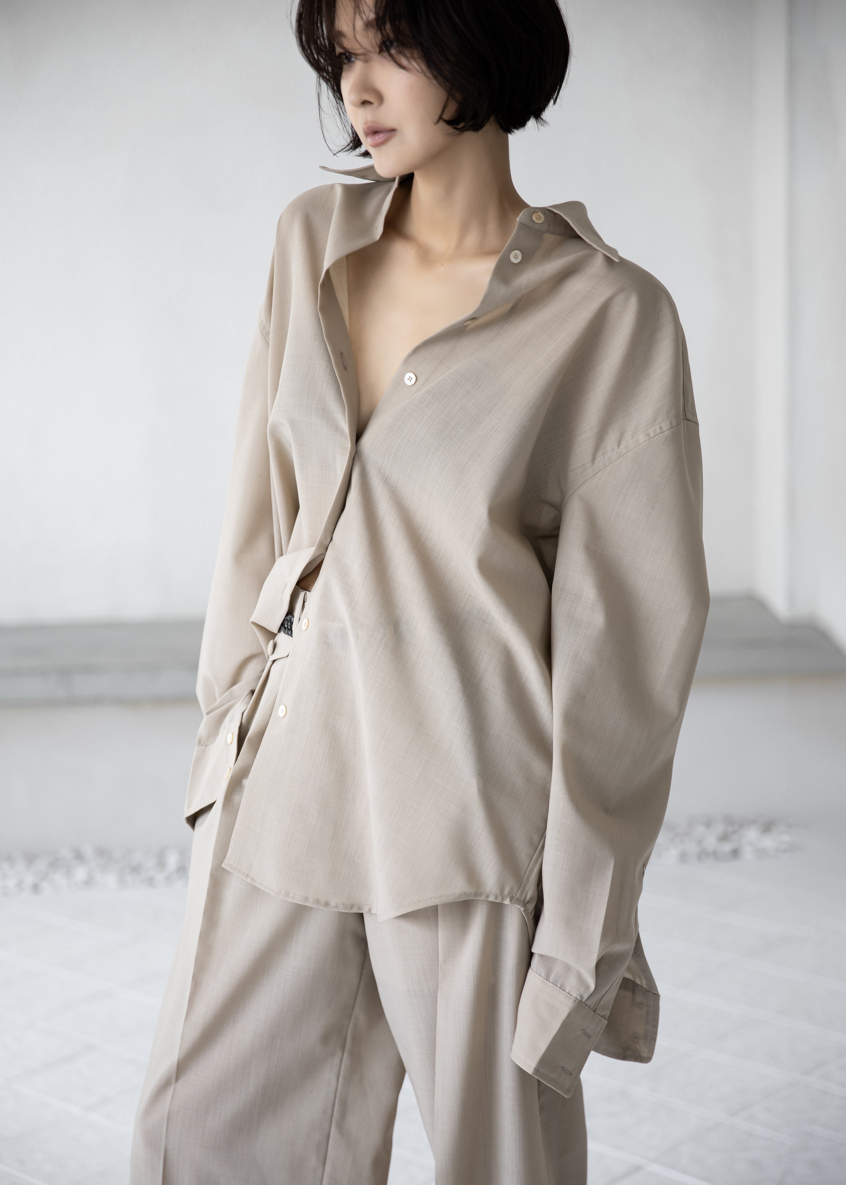 Meslay Sheer Shirt - Beige – The Frankie Shop