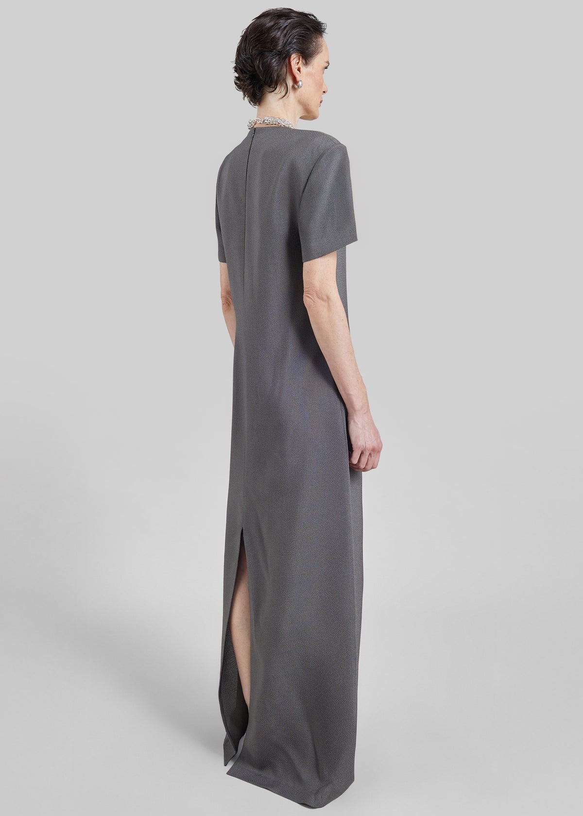 Meven Padded Maxi Dress - Dark Grey Melange
