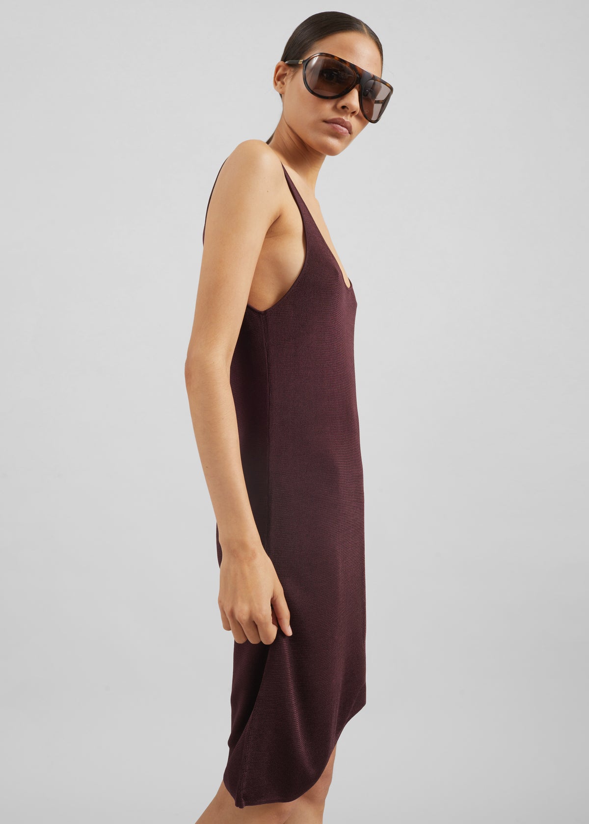 Miami Knit Mini Dress - Burgundy - 4
